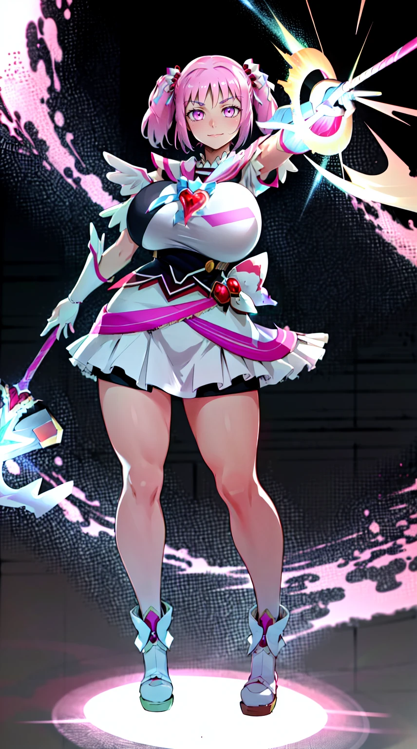 masterpiece, best quality, indoors, mamikafairy, 1girl, solo, looking at viewer,, hand arms full body,boots, standing,cute,breast, curvy, female,fantasy goddess,there is a cartoon picture of a woman with a very large breast, glowing divine being, glowing holy aura, inspired by Luma Rouge, the non-binary deity of spring, ethereal rainbow nimbus, the butterfly goddess of fire, inspired by Mariel, glowing aura around her, astral wind, as the goddess of the saturn, “uwu the prismatic person, big breast, serious, beautiful eyes, , full body, , long robe, long dress, ,priestess ,holy, smile, god rays, ray tracing, sparkle, cinematic lighting, UHD, retina, masterpiece, ccurate, anatomically correct, textured skin, super detail, high details, high quality, award winning, best quality, highres, 1080P, HD, 4K, thunder aura, light aura,full, snak staff,closed mouth, huge breast, curvy, bimbo, standing, heroic, pose, background ruin of a misterios city,UHD, retina, masterpiece, ccurate, anatomically correct, textured skin, super detail, high details, high quality, award winning, best quality, highres, 1080P, HD, 4K, sun aura