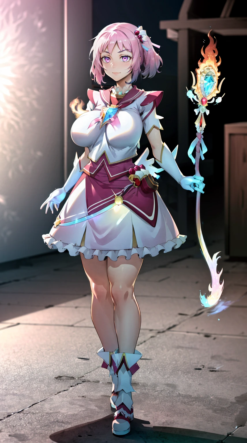 masterpiece, best quality, indoors, mamikafairy, 1girl, solo, looking at viewer,, hand arms full body,boots, standing,cute,breast, curvy, female,fantasy goddess,there is a cartoon picture of a woman with a very large breast, glowing divine being, glowing holy aura, inspired by Luma Rouge, the non-binary deity of spring, ethereal rainbow nimbus, the butterfly goddess of fire, inspired by Mariel, glowing aura around her, astral wind, as the goddess of the saturn, “uwu the prismatic person, big breast, serious, beautiful eyes, , full body, , long robe, long dress, ,priestess ,holy, smile, god rays, ray tracing, sparkle, cinematic lighting, UHD, retina, masterpiece, ccurate, anatomically correct, textured skin, super detail, high details, high quality, award winning, best quality, highres, 1080P, HD, 4K, thunder aura, light aura,full, snak staff,closed mouth, huge breast, curvy, bimbo, standing, heroic, pose, background ruin of a misterios city,UHD, retina, masterpiece, ccurate, anatomically correct, textured skin, super detail, high details, high quality, award winning, best quality, highres, 1080P, HD, 4K, sun aura
