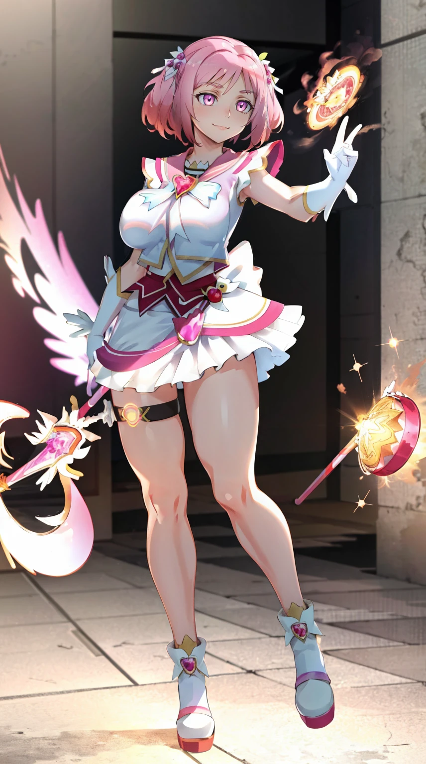 edgElegant, wearing edgElegant,
(ultra 8k cg, picture-perfect face, perfect face, beautiful face, masterpiece, high quality, best quality, flawless, clean, professional artwork, famous artwork), (heart shaped), gyaru, waruochi, BREAK 1girl, hair ornamnet, drill hair, floating hair, glowing eyes, shiny glossy skin, oily skin, gleaming skin, (underboob), navel, midriff, hands on waist, (epaulette:1.2), miniskirt, pleated skirt, (magical girl uniform:1.2), long sleeve, transparent clothes, skirt, latex, corruption, (epaulettes:1.2), military cap, grin, smirk, extremely thick lips, extremely long eyelashes, (huge breasts:1.3), wide hips, thich thighs, narrow waist, (chubby, plump), big belly, cameltoe, (from below:1.3), earrings, jewelry, golden, ruined background, night sky, dust