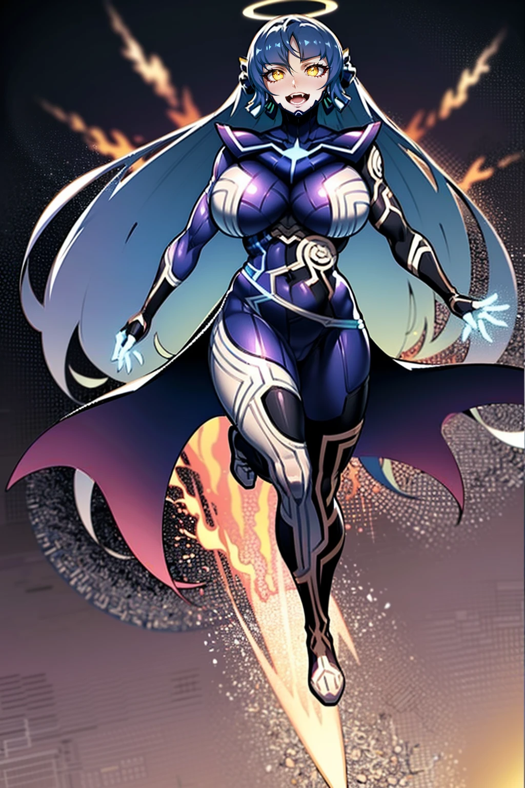 e,, holy magicalgirl, open mouth fang, holy haura, halo, smile, joyfull, paladin, sword holding, full body , boots, standing,cute,breast, curvy, female,fantasy goddess,there is a cartoon picture of a woman with a very large breast, glowing angelic being, glowing holy aura, inspired by Luma Rouge, the non-binary deity of spring, ethereal rainbow nimbus, the butterfly goddess of fire, inspired by Marie Angel, glowing aura around her, astral fairy, as the goddess of the sun, “uwu the prismatic person, big breast, happy, beautiful eyes, , full body, walking, long robe, long dress, ,priestess ,holy, smile, god rays, ray tracing, sparkle, cinematic lighting, UHD, retina, masterpiece, ccurate, anatomically correct, textured skin, super detail, high details, high quality, award winning, best quality, highres, 1080P, HD, 4K, thunder aura, light aura,full body suit, pullover, metal suit, covered chest