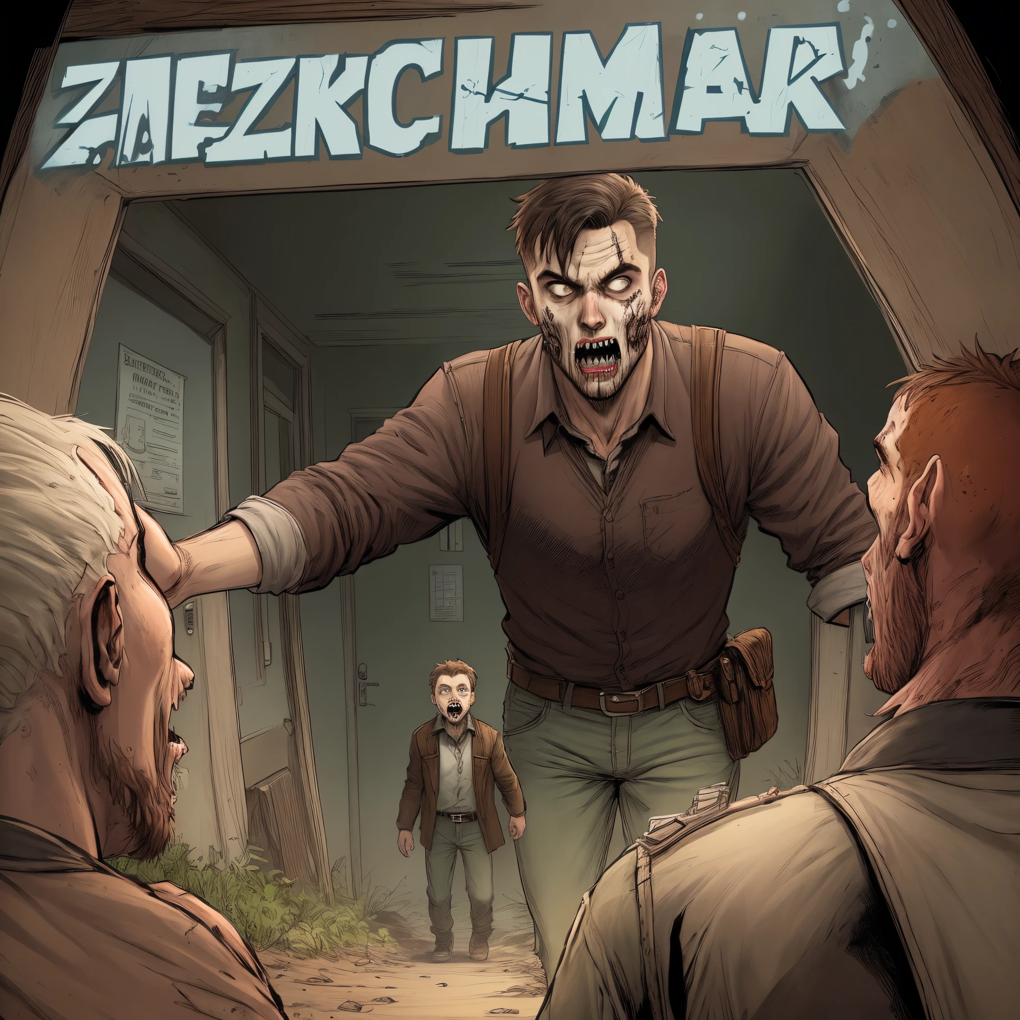 Make a comic about a man named Jack, who discovers a zombie apocalypse.