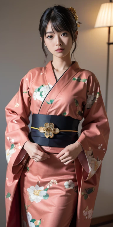 (masterpiece, highest quality:1.4), Beautiful Face, 8k, 85mm, Absurd, (Miniskirt floral yukata:1.4), Face close-up, violet, Gardenia, Delicate girl, alone, night, View your audience, Upper Body, Film Grain, chromatic aberration, Sharp focus, Face Light, Professional Lighting, Sophisticated, (smile:0.4), (Simple Background, Bokeh Background:1.2), detailed aspects,(((Show one breast:0.57))),((Very young and immature & Very large breasts:0.４),(Pink fashion glasses,1),(Showing anus from the front:0.2),(skirtlift),(Beautiful pussy line),(Miniskirt kimono)
