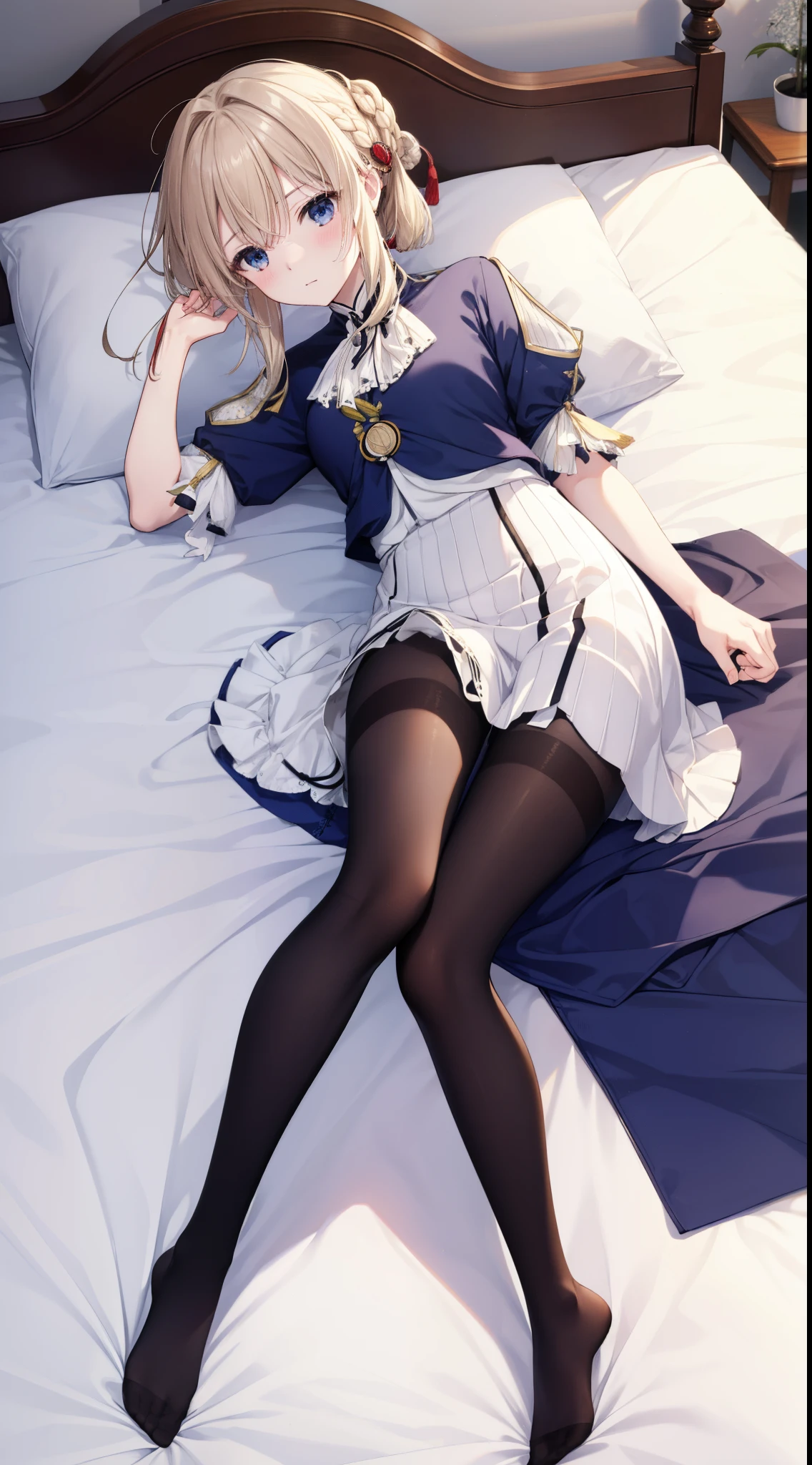 k hd，the maid outfit，Raised sexy，White stockings，Be red in the face，swet，Beautiful buttocks，nedium breasts，Jade feet，Lying in bed