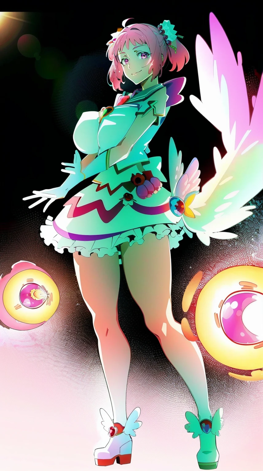 masterpiece, best quality, indoors, mamikafairy, 1girl, solo, looking at viewer,, hand arms full body,boots, standing,cute,breast, curvy, female,fantasy goddess,there is a cartoon picture of a woman with a very large breast, glowing divine being, glowing holy aura, inspired by Luma Rouge, the non-binary deity of spring, ethereal rainbow nimbus, the butterfly goddess of fire, inspired by Mariel, glowing aura around her, astral wind, as the goddess of the saturn, “uwu the prismatic person, big breast, serious, beautiful eyes, , full body, , long robe, long dress, ,priestess ,holy, smile, god rays, ray tracing, sparkle, cinematic lighting, UHD, retina, masterpiece, ccurate, anatomically correct, textured skin, super detail, high details, high quality, award winning, best quality, highres, 1080P, HD, 4K, thunder aura, light aura,full, snak staff,closed mouth, huge breast, curvy, bimbo, standing, heroic, pose, background ruin of a misterios city,UHD, retina, masterpiece, ccurate, anatomically correct, textured skin, super detail, high details, high quality, award winning, best quality, highres, 1080P, HD, 4K, sun aura
