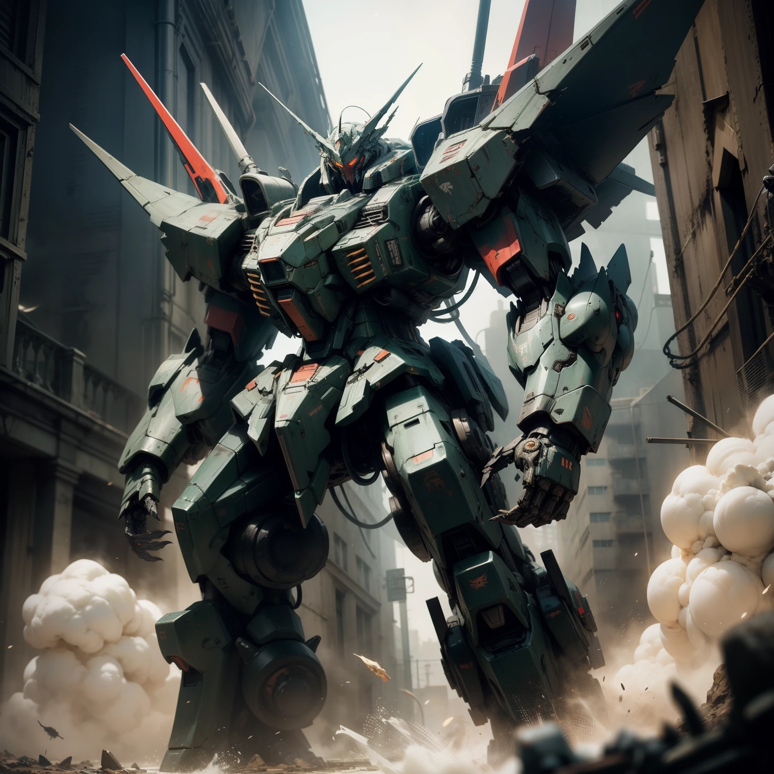 fighter mecha Cthulhu, horror style, horror, gothic, dark, dark, big  mechanical Cthulhu, realistic, masterpiece,mechanical, cool mecha style,  anime large mecha robot,  Great Old One, Gundam,