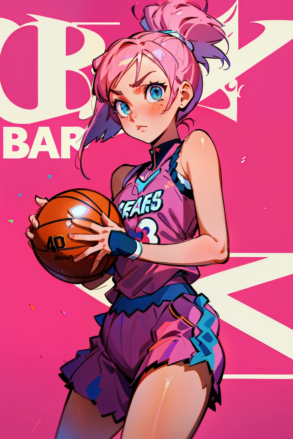 a close up of a cartoon girl holding a basketball ball, haruno sakura, ilya kuvshinov style, yayoi kasuma, jen bartel, marin kitagawa fanart, cushart kenz, juri misaki, lois van baarle and rossdraws, bara, official fanart, ilya kuvshinov. 4 k, phone wallpaper