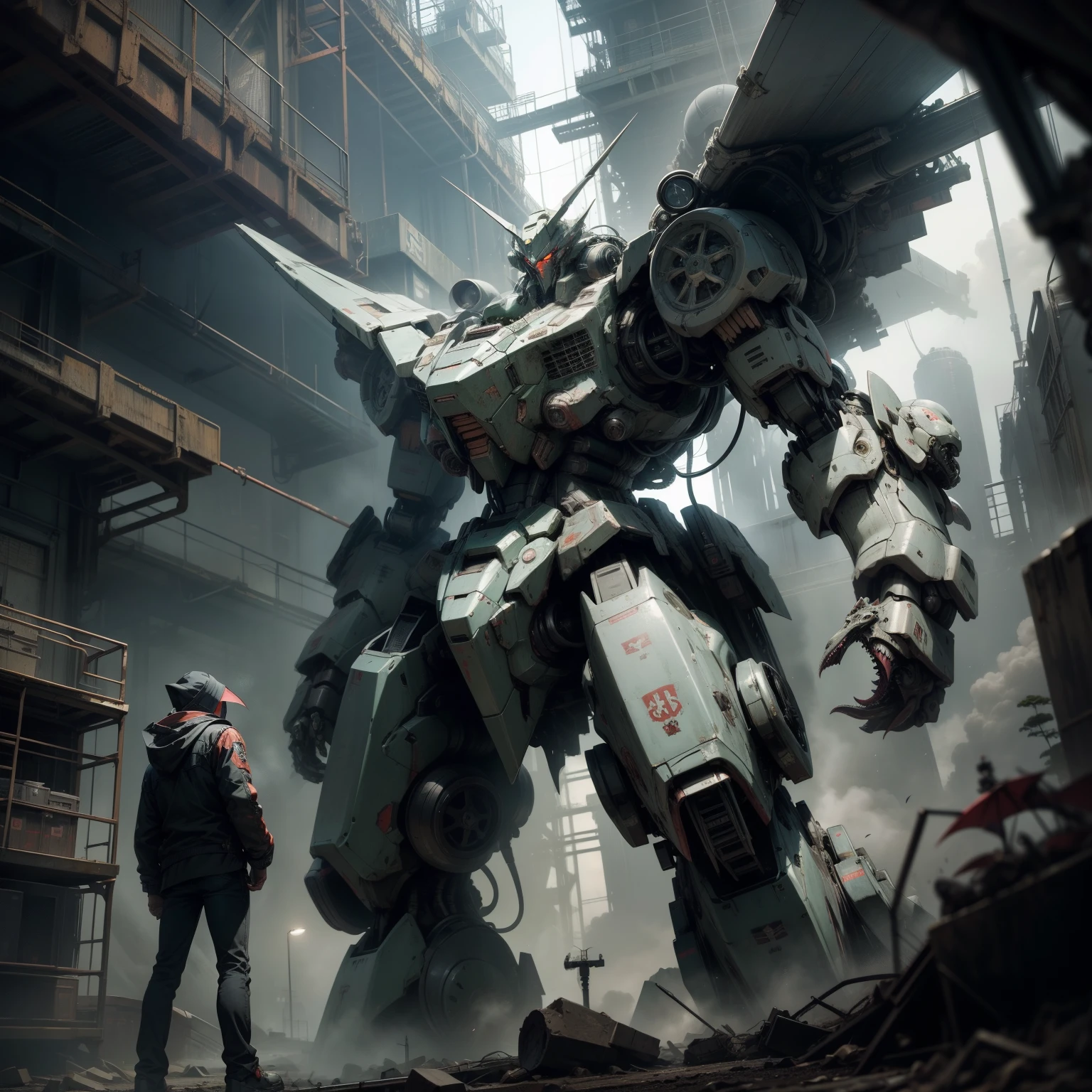 fighter mecha Cthulhu, horror style, horror, gothic, dark, dark, big mechanical Cthulhu, realistic, masterpiece,mechanical, cool mecha style, anime large mecha robot, Great Old One, Gundam, Space Station,