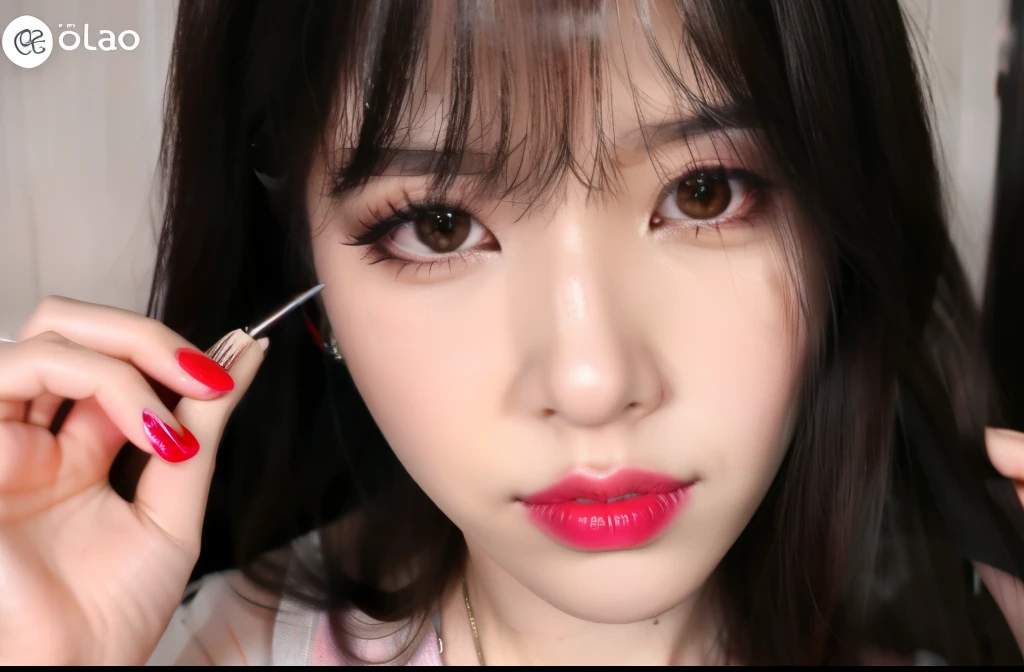 Coreano, Beautiful, asmr, Woman who is looking at her cell phone, clipe estendido, corte de cabelo longo, pele brilhante, pele lisa, pele branca, pele mais branca, cabelos longos, vestido de noite transparente branco sexy, olhos castanhos, brown hair, Sorriso leve, Olhando para o Viewer, ((quarto)), ( na cama) ,pink lips, Lips with Lipstick,Blush claro, separated-lips, olhos maiores,olhos castanhos, tumblr youtube