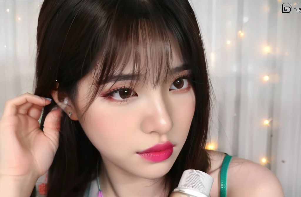 coreano, Beautiful, ASMR, Woman who is looking at her cell phone, clipe estendido, corte de cabelo longo, pele brilhante, Pelé Lisa, pele branca, pele mais branca, Cabelos Longos, vestido de noite transparente branco sexy, olhos castanhos, brown hair, sorriso leve, Olhando para o Viewer, ((quarto)), (Menina na cama) ,pink lips, Lips with Lipstick,Blush claro, separated-lips, olhos maiores,olhos castanhos, tumblr youtube