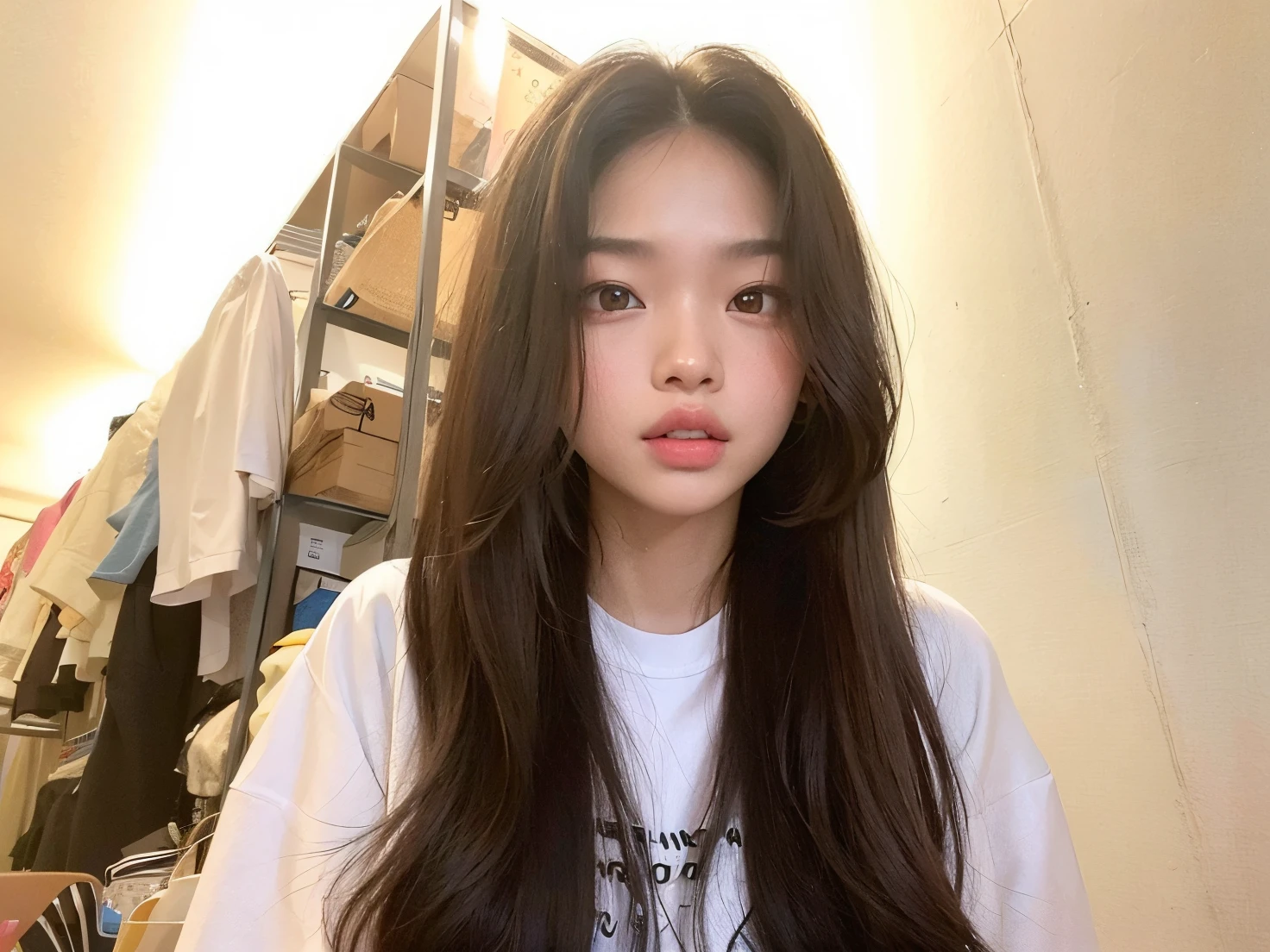 araffed asian woman with long hair and a white shirt, Blackpink Jennie, Jennie de Blackpink, jennie de Blackpink, Joven y adorable rostro, adorable cara coreana, Retrato de Jennie de Blackpink, con cara redonda, con el pelo largo, Young Cute Asian Face, con labios muy finos, jennie ruby jeanne, jennie