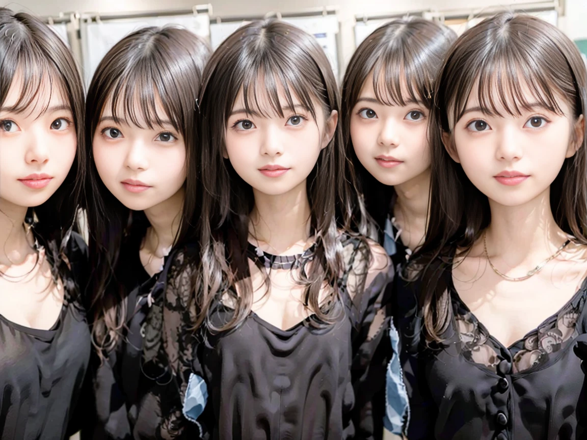 a picture、multiple girls,6+girls,10girls,flirt、the kiss、a smile,The same face、same person、Women only、High school students、All lovers、Raw photo,Japanese