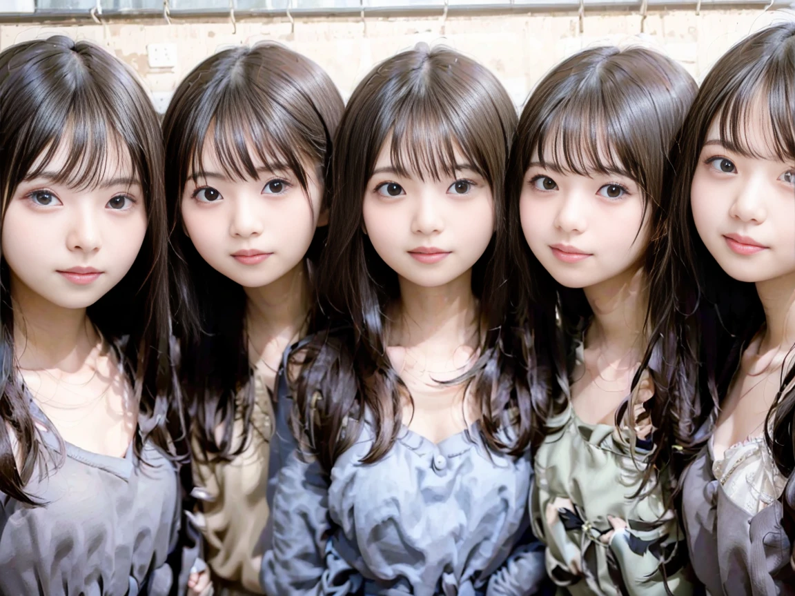 a picture、multiple girls,6+girls,10girls,flirt、the kiss、a smile,The same face、same person、Women only、High school students、All lovers、Raw photo,Japanese