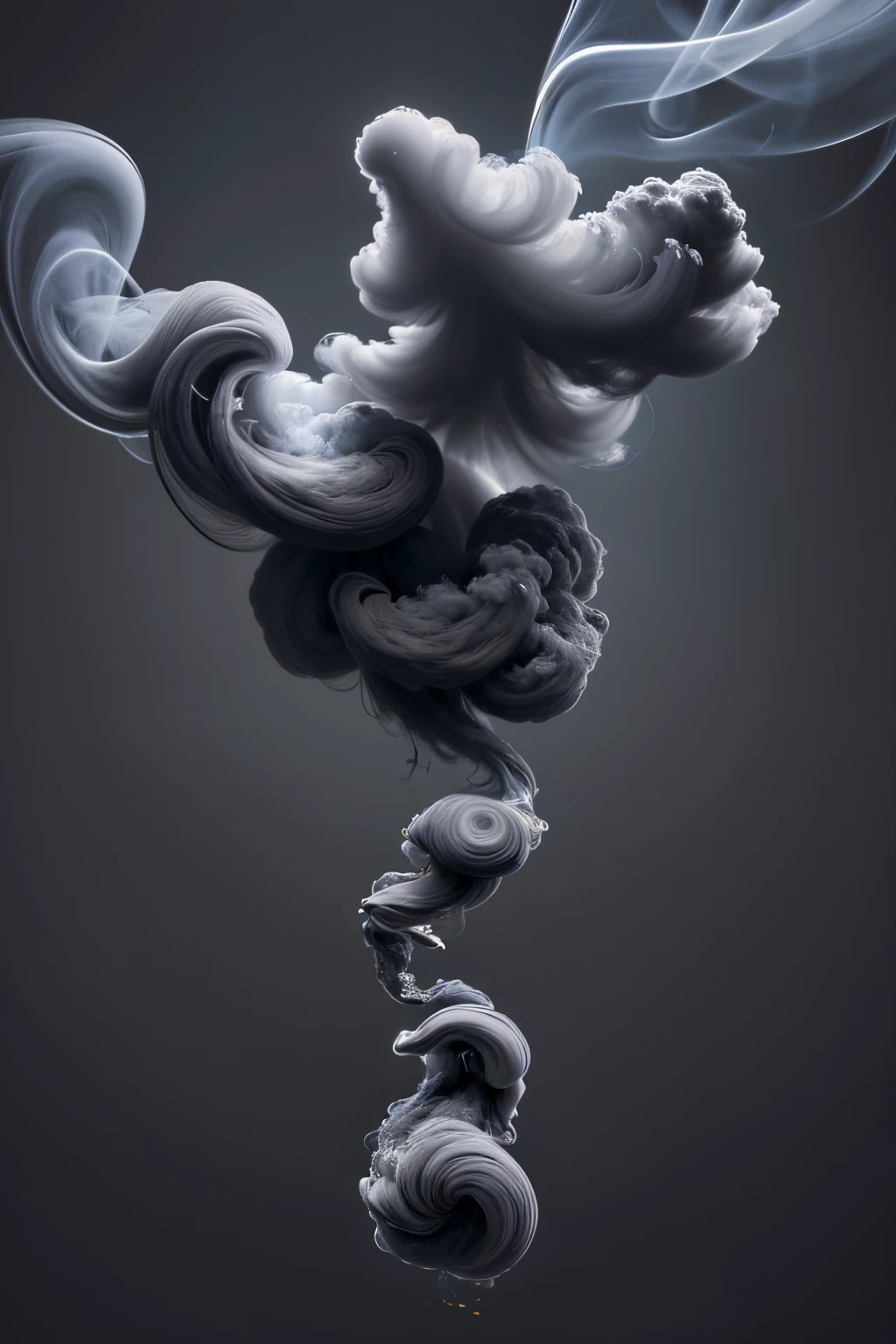 Flow smoke, grey particles, smoke 4k,