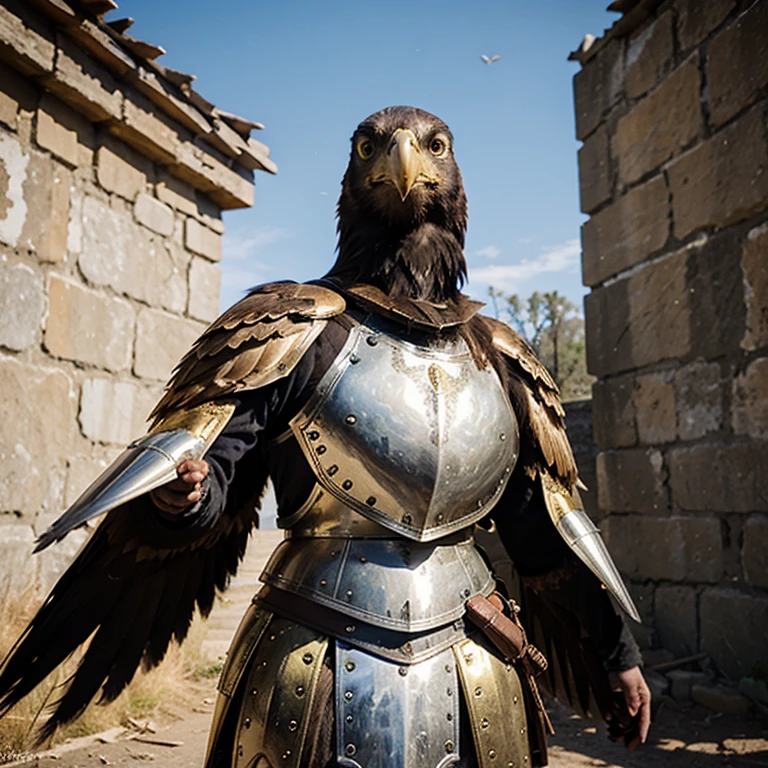 Golden Eagle Aarakocra in Plate Armor