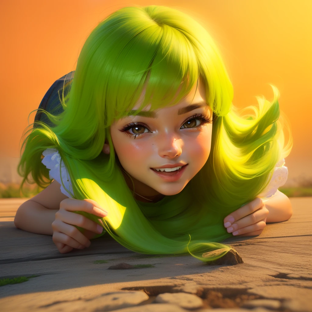 Fucking cum in her pussy(naked),laying on grass,top camera angle(naked),looking towards the sky,green wavy hairs,green crystal eyes,8 k resolution, highly detailed, 👅 silly face expression, bangle wear on hands,Indian style(naked)big (naked)
