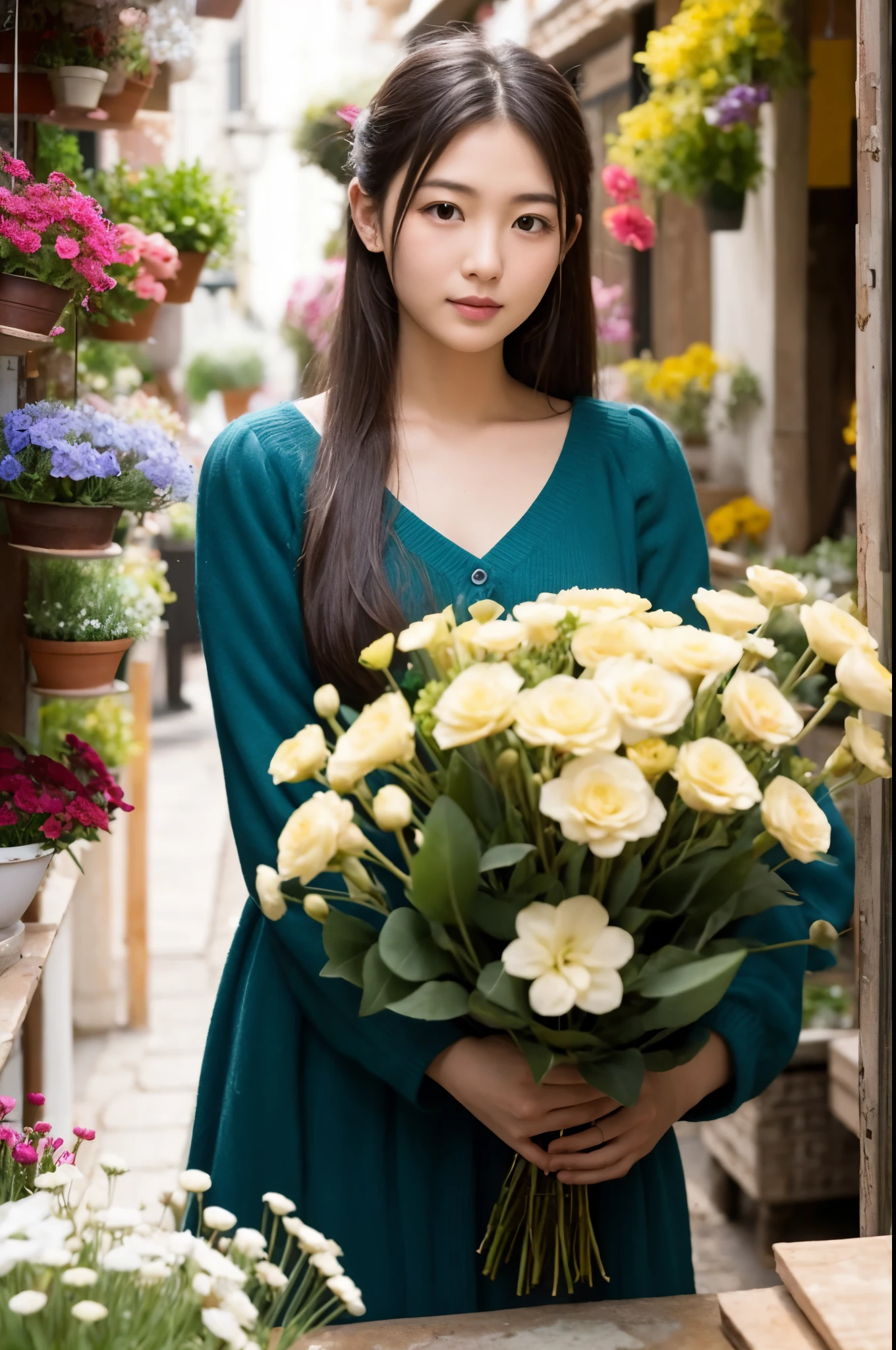Spaniard、Beautuful Women、20yr old、Florist clerk