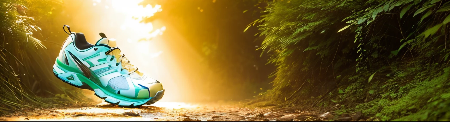 ((A pair of huge brown sneakers)),(tmasterpiece, Best quality at best, high qulity, A high resolution:1.4), Detailed pubic hair, The is very detailed, Ambient soft lighting, 4K, Generate realistic images of forest scenes, hyper HD, full high, Dense trees, Various lush green leaves, Dappled sunlight filtering through the leaves, A calm stream flows through the bushes. The scene should convey a sense of tranquility and natural beauty, Attention to detail in bark texture, foliage, and water. Images should be high resolution and capture the essence of the original, Untouched forest outdoors, (naturey, oak forest:1.2), (Rochas:1.2), Montes, blossoms, a plant, Small rivers, birds and squirrels, butterflys,(Ray traching,The best light and shadow)