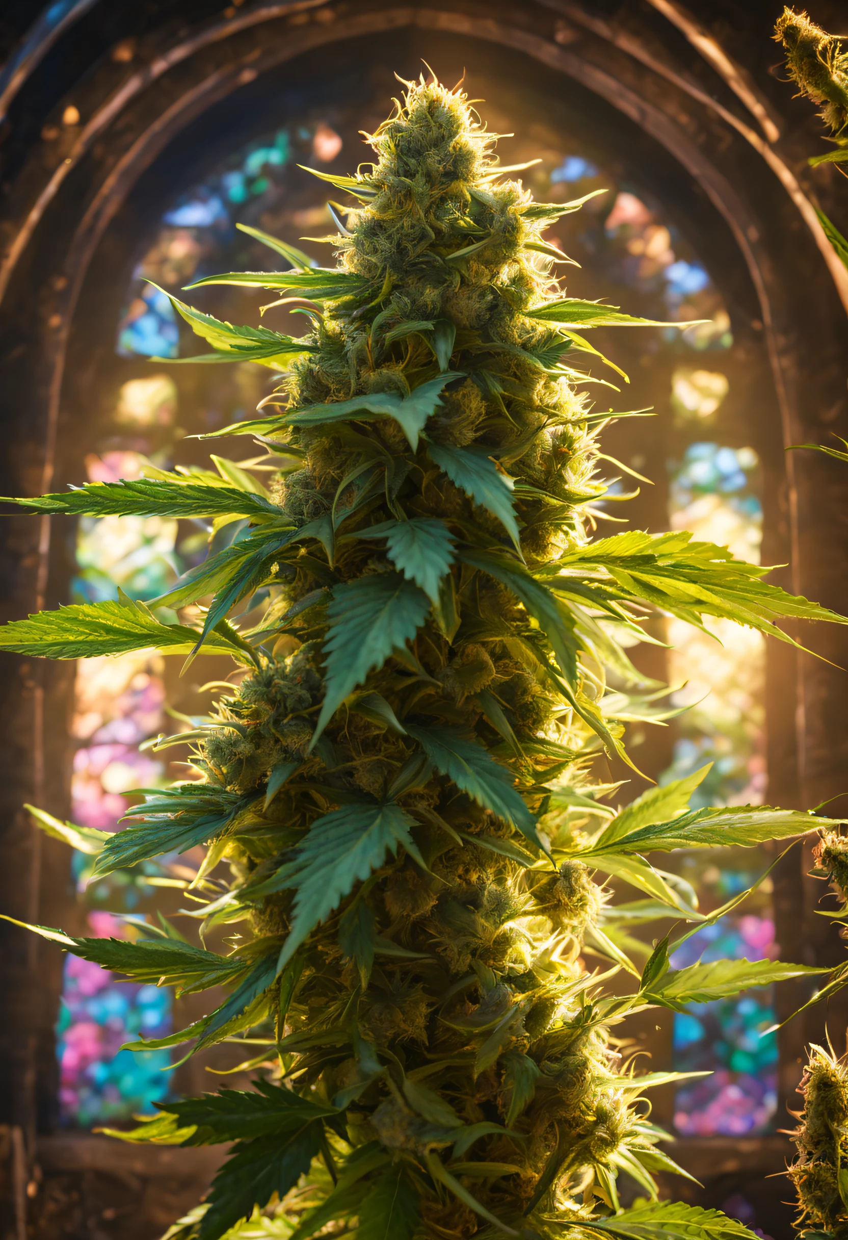 I drew a cannabis field(Best Quality,4K,8K,hight resolution,masutepiece:1.2),Cannabis details,(Realistic,realistic cannabis,Photorealsitic:1.37),stained glass cannabis nuclear art,Shining cannabis color,chapel in a sunlit cannabis field,french gothic linen architecture,fantastic cannabis atmosphere,The majestic presence of cannabis,divine cannabis atmosphere,sacred cannabis space,quiet cannabis whisper,tranquil cannabis environment,sunny cannabis sanctuary,glimmering light,flickering cannabis candle flame,colorful cannabis reflection,speckled cannabis shadow,arched cannabis window,Carefully crafted cannabis antique glass,intricate cannabis pattern,rainbow cannabis shadow,mysterious cannabis motif,Cannabis symbol in cannabis field,Delicate workmanship,towering cannabis ceiling,gorgeous cannabis details,elegant cannabis chandelier,sacred cannabis,Biblical cannabis scene,vibrant cannabis artwork,mild cannabis appearance,golden cannabis halo,The glow of cannabis heaven,Peaceful Cannabis Gathering,spiritual cannabis meditation,solemn prayer,Singularity with cannabis fields,whispered cannabis prayer,A solemn cannabis homage,Spiritual Cannabis Nuclear Awareness Super Detailed,tetrahydrocannabinol(tetrahydrocannabinol),hydroponics,creative cannabis cultivation,four-pronged diffuser,Highly purified plant extract,bright green cannabis leaf,peaceful garden atmosphere,plant laboratory,Precision culture technology,Cannabis buds glistening with resin,flowers covered with trichomes,powerful cannabis strains,carefully selected genes,professionally grown cannabis plants,Healthy cannabis leaves bathed in sunlight,Nutrient-rich organic soil,gardening perfection,thick and juicy cannabis buds,fine-grained trichomes,fine crystal formation,Aromatic terpene profile,Pines,fruity,and citrus scent,Natural and holistic healing properties,Exquisite cannabis craftsmanship,Artistic interpretation of cannabis cultivation,Nurturing and sustainable practices,hight resolution(Craftsmanship:1.2),Realistic colors,Studio Lighting,masutepiece:1.1,Colorful and vivid palette,Subtle and nuanced shading,Soft natural light,highlight intricate details,Draws the viewer into a calm and harmonious scene,Focus on the natural beauty and artistic expression of cannabis.