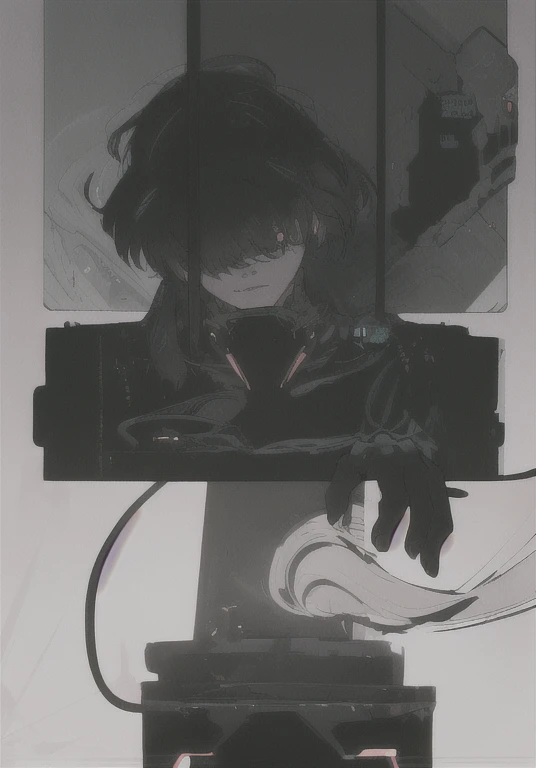 ((La mejor calidad)), ((obra maestra)), (muy detallado:1.3), ...............................................................................................................................................3D, Beautiful (cyberpunk:1.3) Mujer hacker, peinado corto,pelo corto, Volver al visor, cabello grueso, Terminal de ordenador operativo, Pantalla montada en la cabeza, computer server, Pantalla LCD, fiber optic cable, Logotipo de la empresa, HDR (High Dymanic Range), Trazado de rayos, NVIDIA RTX, Super resolution, Irreal 5, Subsoil Scatter, Textura PBR, Post-procesamiento, Anisotropic filtering, profundidad de campo, maximum sharpness and sharpness, Texturas multicapa, Albedo y Highlight Maps, Sombreado de superficies, Accurate simulation of light-material interactions, proporciones perfectas, Renderizado de octanaje, duotone lighting, ISO bajo, balance de blancos, Regla de los tercios, amplia apertura, 8K RAW, efficient sub-pixels, sub-pixel convolution, glow particles, dynamic pose
