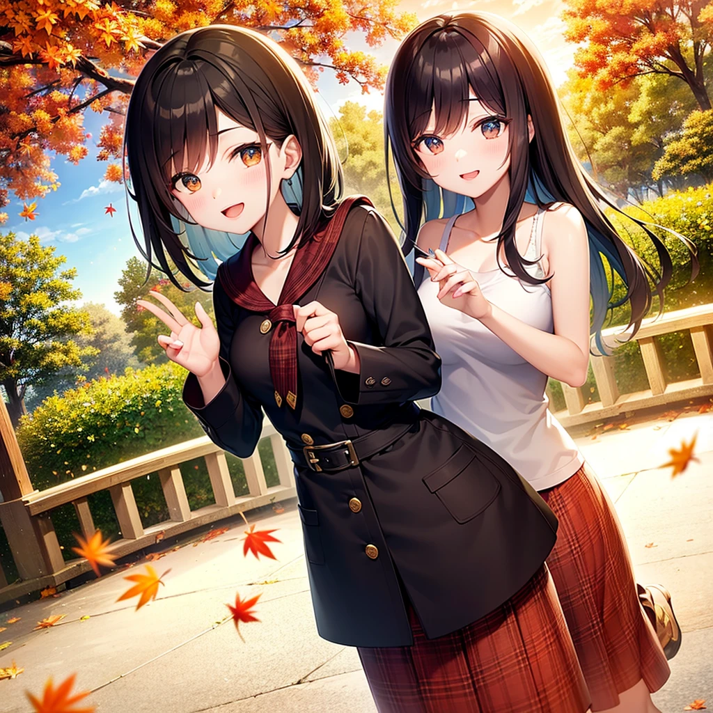 autumn leaves, in the park, good weather, beauty sunshine, a lot of couple, very happy in time, wonderful holiday.