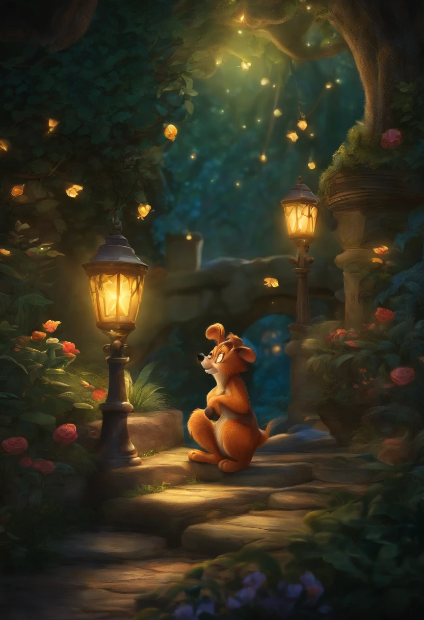 Illustration de dessin animé inspirée de Disney: Dans une pièce éclairée par la douce lumière du soir. cerceuil au milieu de la pièce