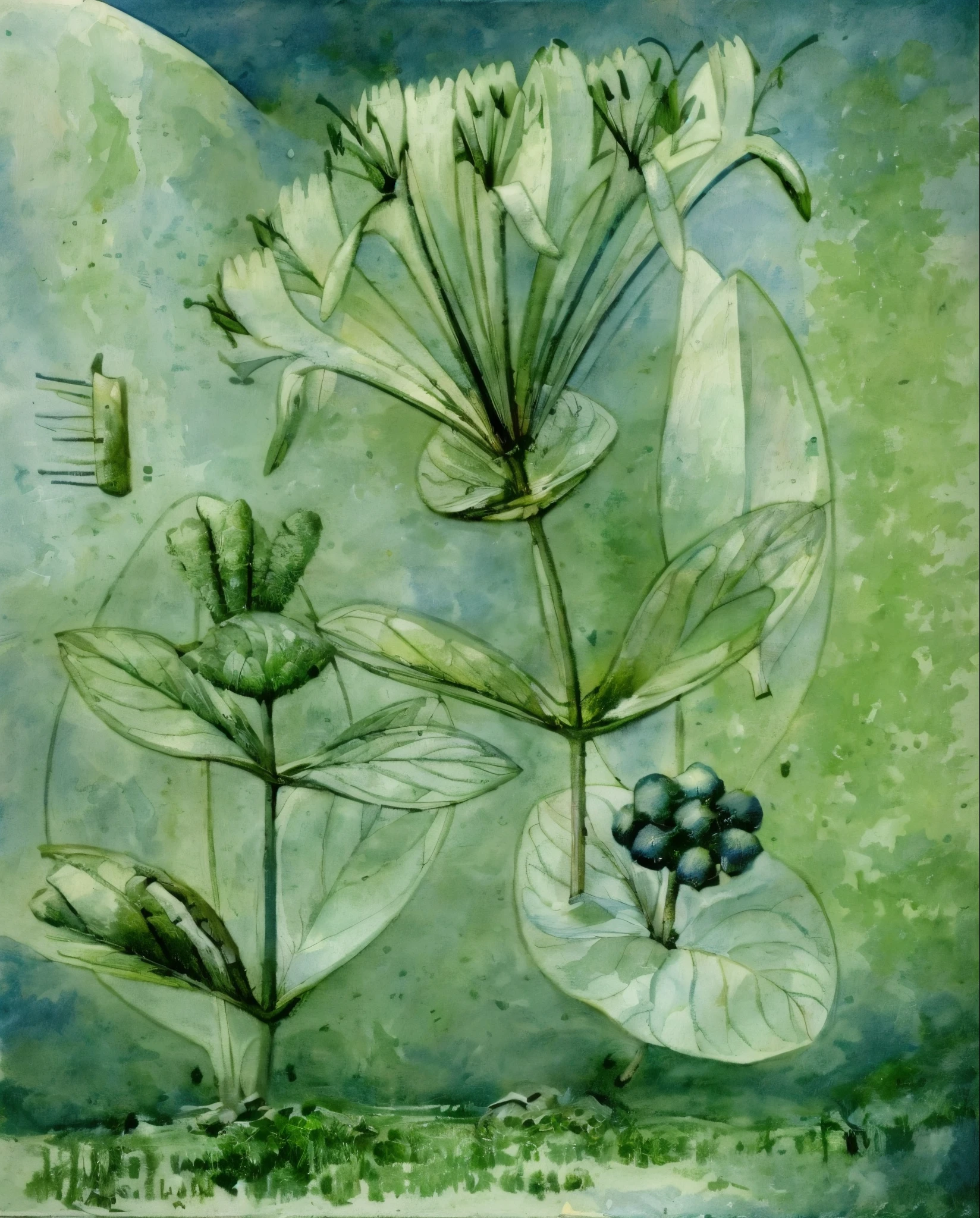 This is a popular science painting of plants
