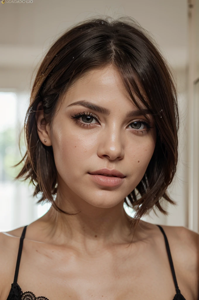 (mejor calidad, ultra detallado) (retrato, hermosos ojos detallados, hermosos labios detallados, ojos y rostro extremadamente detallados), piel clara, cabello negro, ojos estrechos, labios carnosos,de cuerpo completo ,sin ropa.