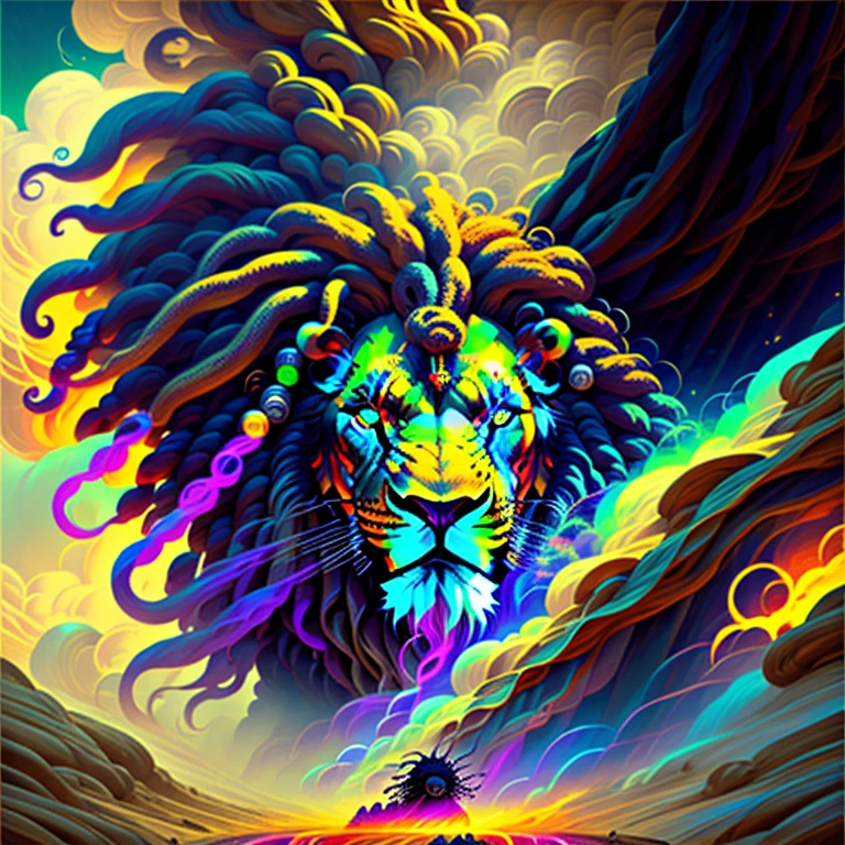 Lion, planet, souls, storm, dread locks, lighting, smoke, holding planet
