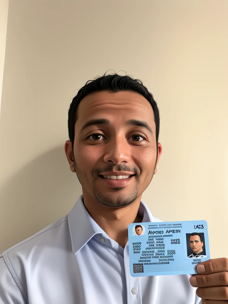 arafed man holding a fake id card with a picture of a man, 4 0 years old man, photo taken in 2020, professional profile picture, profile picture, about 35 years old, passport photo, ssr card, mohamed chahin, very accurate photo, official, 32 years old, 38 years old, 27 years old