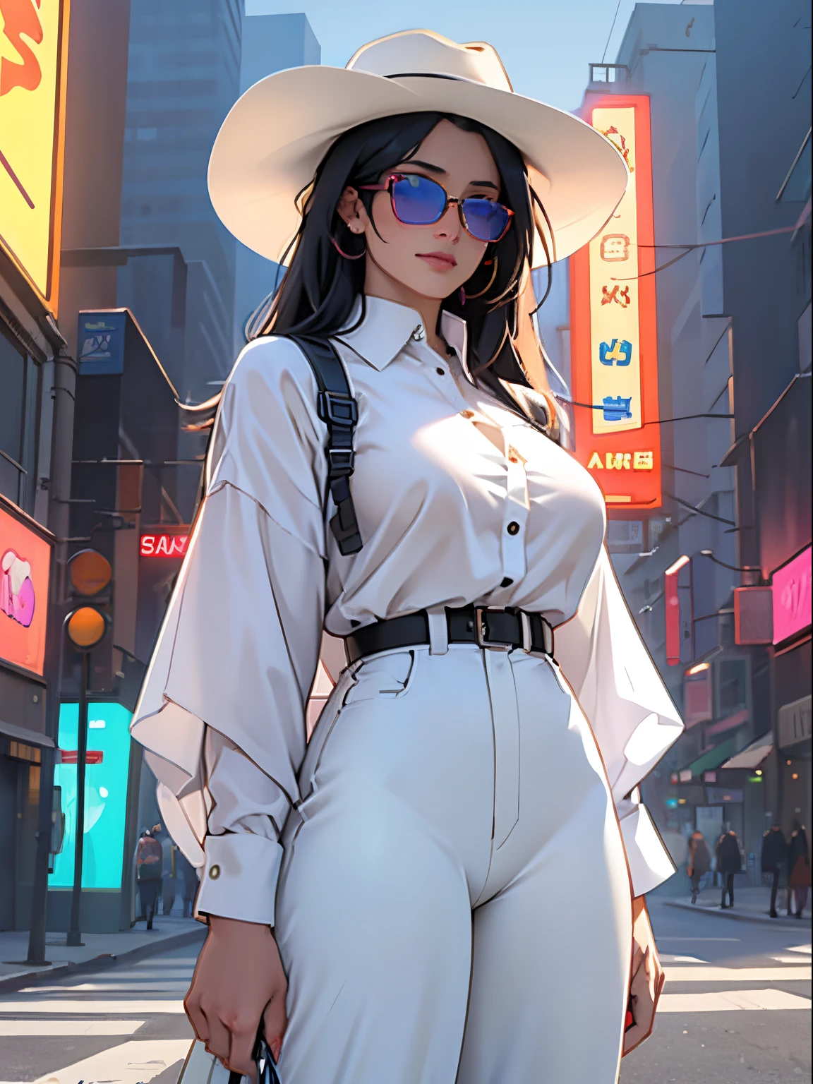 Cowgirl holding blank banner Amish costume shirt oversized pants stunning eyes stunning face cream hair gorgeous hair cowgirl costume stunning dress stunning colors stunning colors very detailed and beautiful Sunglasses on sunny background with her nerdy friend and charming background, Stunning wallpapers, Liv Taylor, Salma Hayek, Very detailed and beautiful wallpaper, HD Images - Auto Fonts - Neon Fonts,, , Neon blue, Neon lights of different colors, cyber punk personage,, Colorful neon lights