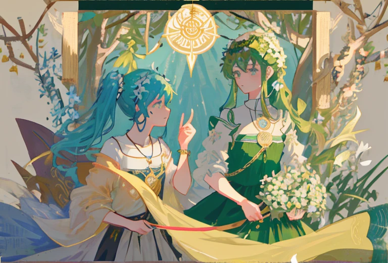 Tasks Creating tools Studio SeaArt Bot Txt2Img Default 11:21:36 Expires in 14 days(her)
tmasterpiece、topquality、Alphonse Mucha、Jugendstil、 (Tarot card style:1.3)、Unique Tarot Card Structure, including floral and green elements、 blunt bangs、Long hair with pink double ponytails,,,、Upper torso、looking at the viewers、 In the middle of a green garden、Mysterious girl in a floral dress、Enjoy the sunshine, which illuminates flowering plants and ancient tarot symbols.、Dance with Unearthly Creatures。 roses、lily、Cherry trees、calamus、leaves、moss、vine、Elegant dresses, Inspired by nature、Necklace with flowers and leaves、耳环、circlet、A bracelet、hair ornaments、Butterflies、bird、bee、Tarot symbols, Reimagined with floral and green ornaments、godesses、Flower Garden、woods、Natural background, like a, For example, shore of the lake、Efficient use of light and shadow、 Realistic & Ультрареалистичный 3D、zentangle、