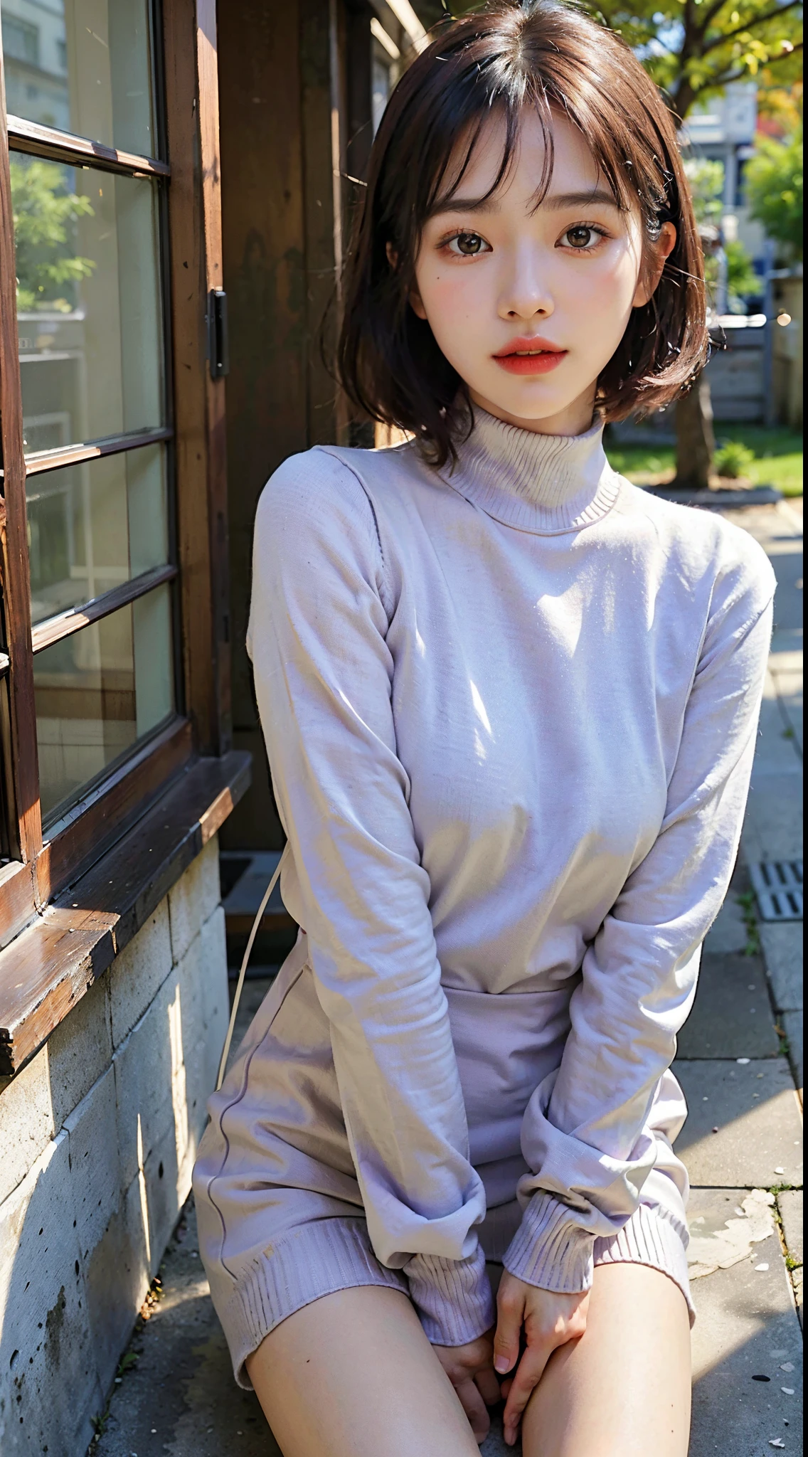 beautiful japanese woman, 1 girl, (It&#39;s photorealistic:1.4), muste piece, best quality, 8K, At 32K、((turtleneck))、23 years old、((panties))、