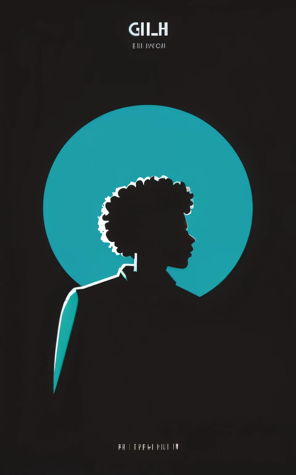 a poster of a man with a black hair and a blue circle, silhoutte, silhouetted, woman silhouette, detailed silhouette, silhouette, black silhouette, afro, stylized silhouette, portrait of willow smith, silhouettes, character silhouette, afro tech, with afro, silhouette!!!, illustration!, silhouette :7, afro futuristic, official illustration, silhouette of a man