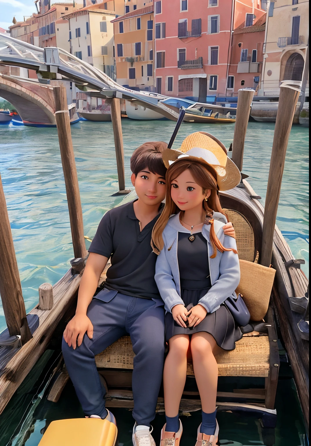 there are two people sitting in a gondola on a river, gondola, photo taken in 2 0 2 0, on a boat, vacation photo, facebook post, 🤬 🤮 💕 🎀, reddit post, trending ,, finally, taken in 2 0 2 0, profile image, black, on a bridge, italy, happy, profile pic, lovely couple