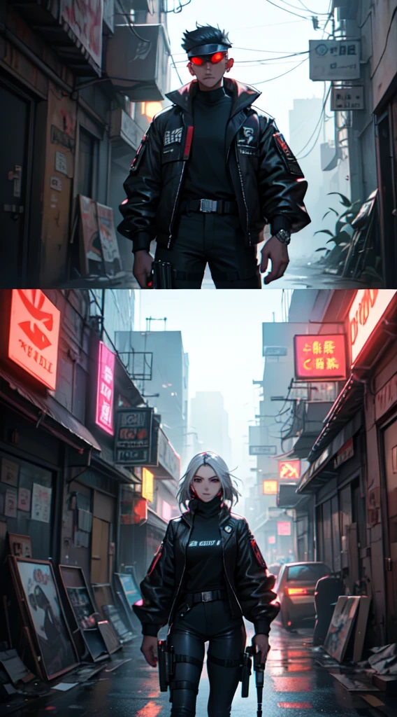 a character in black clothing holding a gun, in the style of cyberpunk dystopia, detailed costumes, womancore, 32k uhd, anime aesthetic --ar 80:107 --s 750 --q 2 --style raw