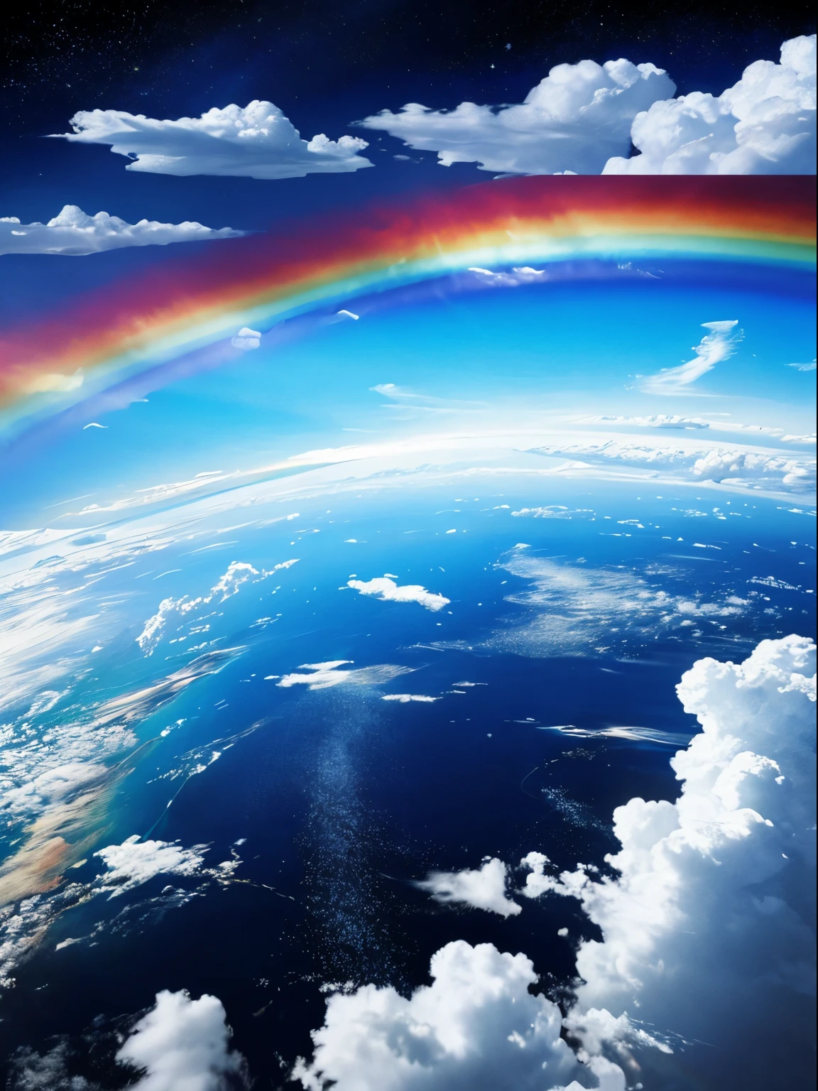 flowing clouds , landscapes , Sparkling blue sky , Rainbow clouds , planet earth