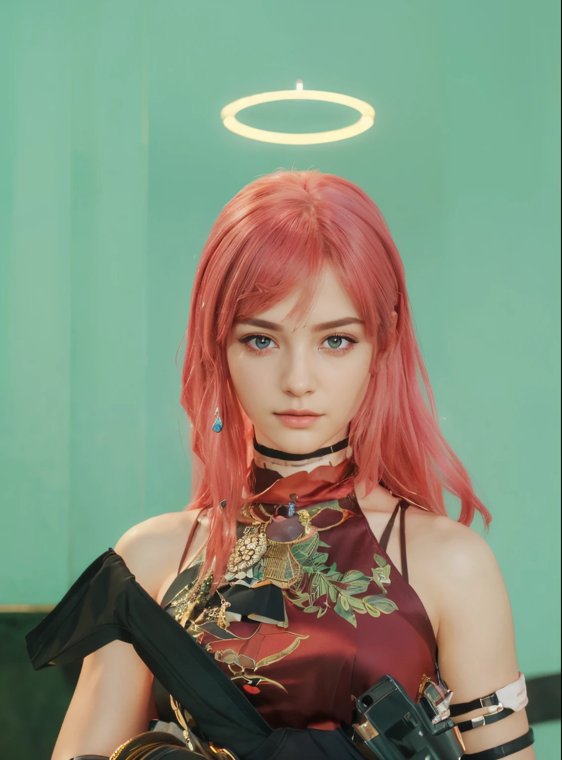 Realistic 3D, beautiful, masterpiece, best quality, extremely detailed face, perfect lighting, 1girl, solo,