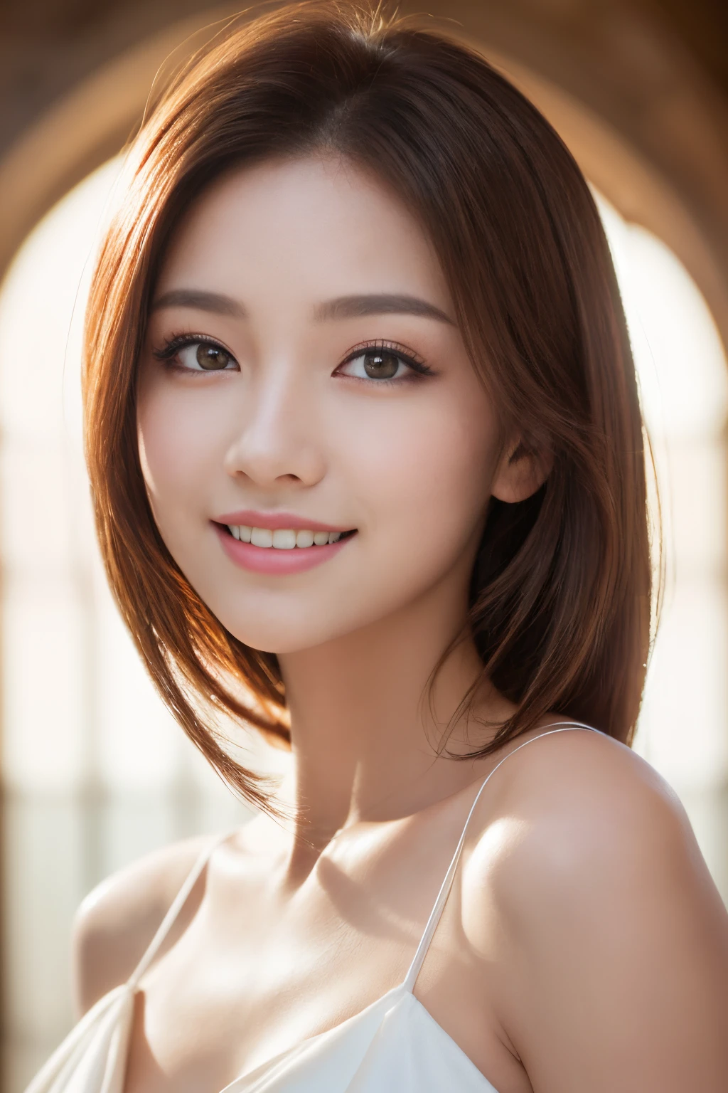 (8K、Raw photography、top-quality、masterpiece:1.2)、(((Royalty in medieval Europe、royal princess、doress)))、(realisitic、Photorealsitic:1.37)、ultra-detailliert、超A high resolution、1人、(beautifull detailed face、Golden Ratio Face、Balanced eyes、二重まぶた、lipgloss)、Beautiful detailed skin、Skin Texture、Professional Lighting、(Very beautiful girl)、Happy smile、View photographer、Glowing white shiny skin、(Attractive Bright Natural Platinum White Silky Hair 1.5)、eye liner