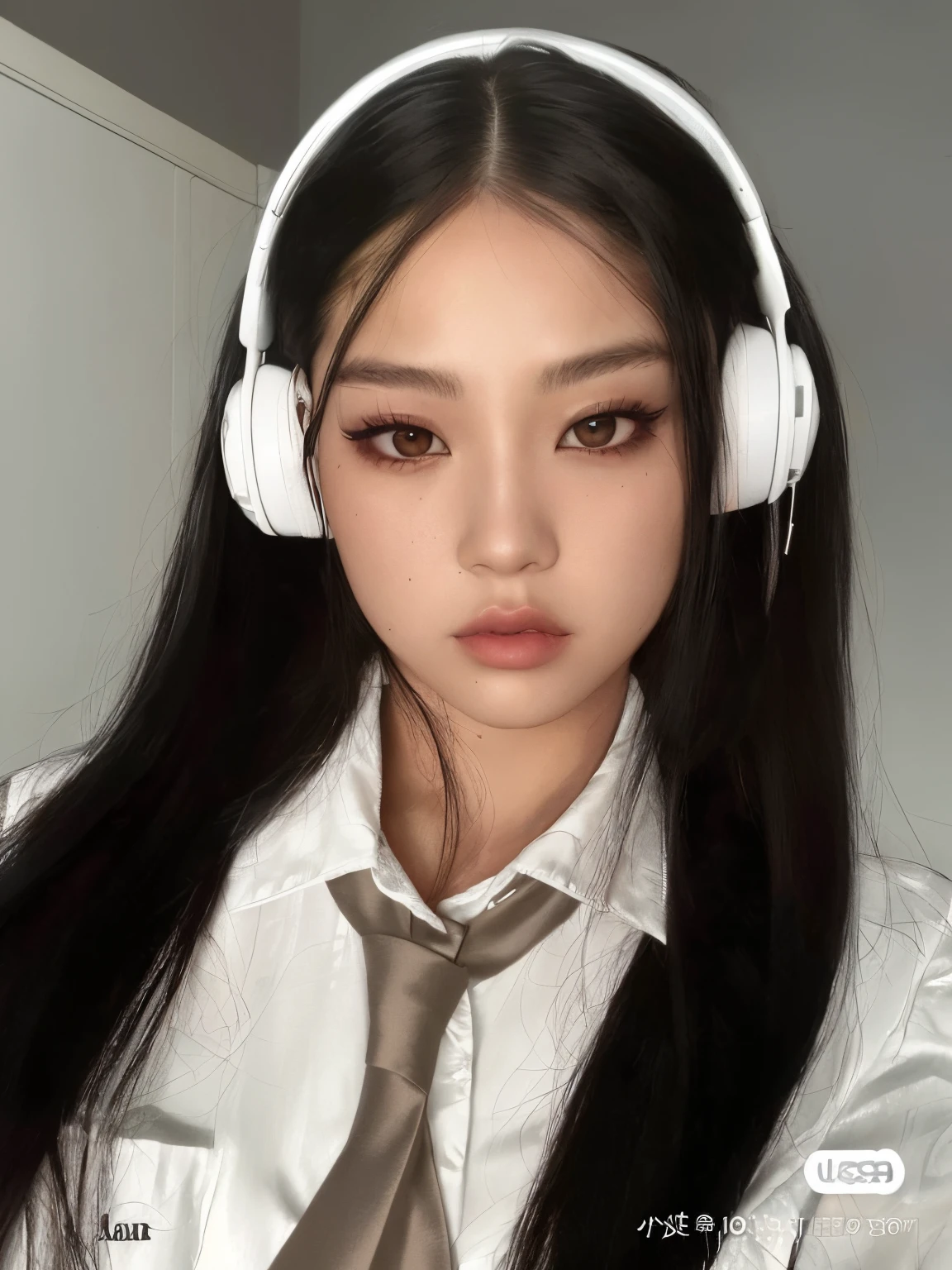 hay una mujer con auriculares y corbata con los ojos cerrados, con auriculares, con auriculares, Usar auriculares, ulzzang, Chica coreana, auriculares, Chica con auriculares, Auriculares puestos, Jisoo de Blackpink, con auriculares negros, Jisoo de Blackpink, Retrato de Jossi de Blackpink, Jossi de Blackpink, cruel korean goth girl, Blackpink Jennie