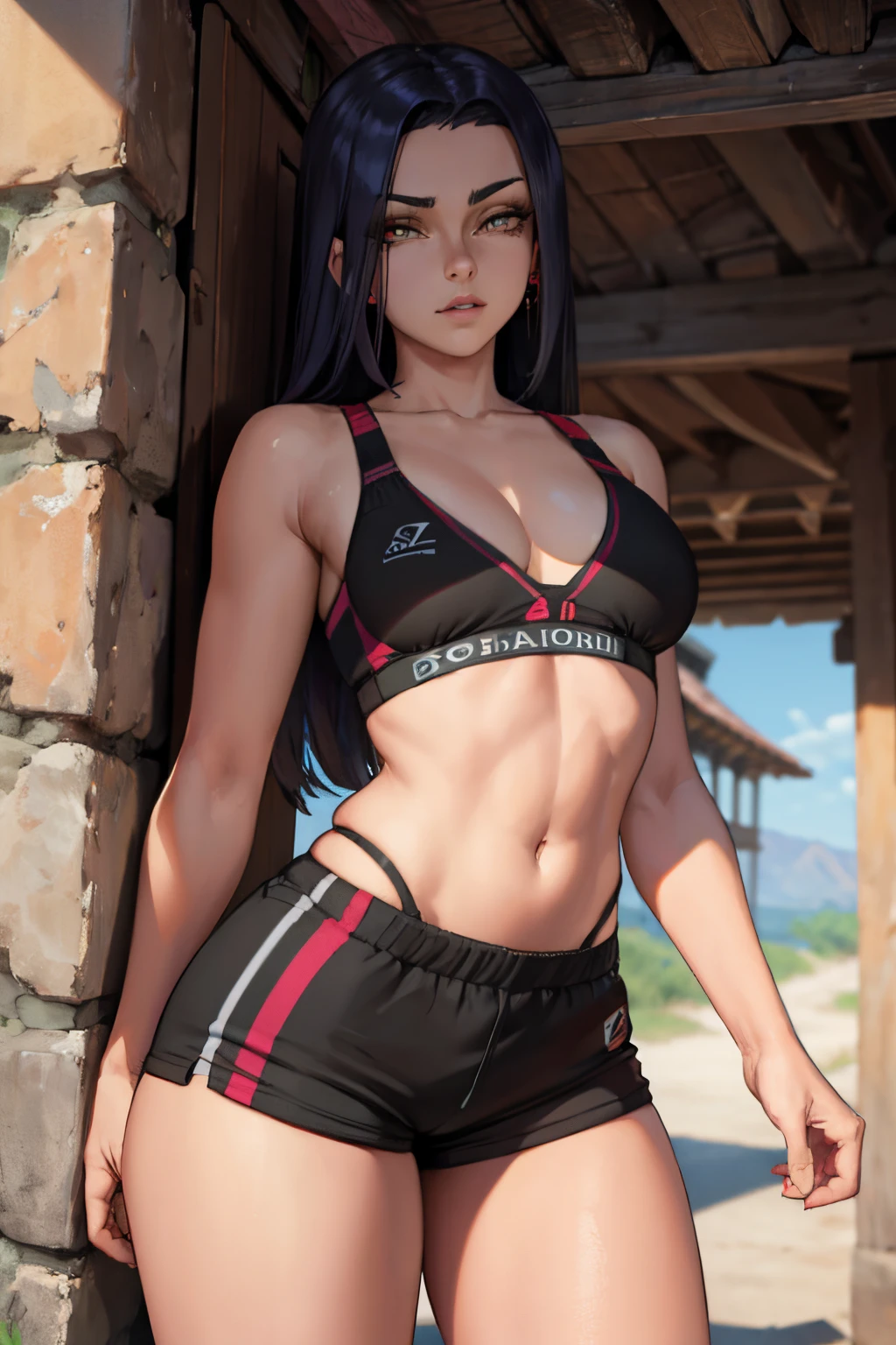 (master part), (best quality), altamente detalhado, HDR, 1girl, foco solo, dentadura da pele,sports bra，shorts curtos，panthyhose， rosto perfeito, Cara inchada, beautiful face, olhos grandes, olhos inchados, olhos perfeitos, chicote，Rosto extremamente detalhado，