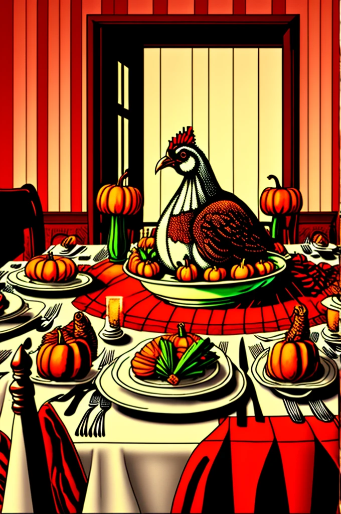 Thanksgiving background，turkey，dining table，8