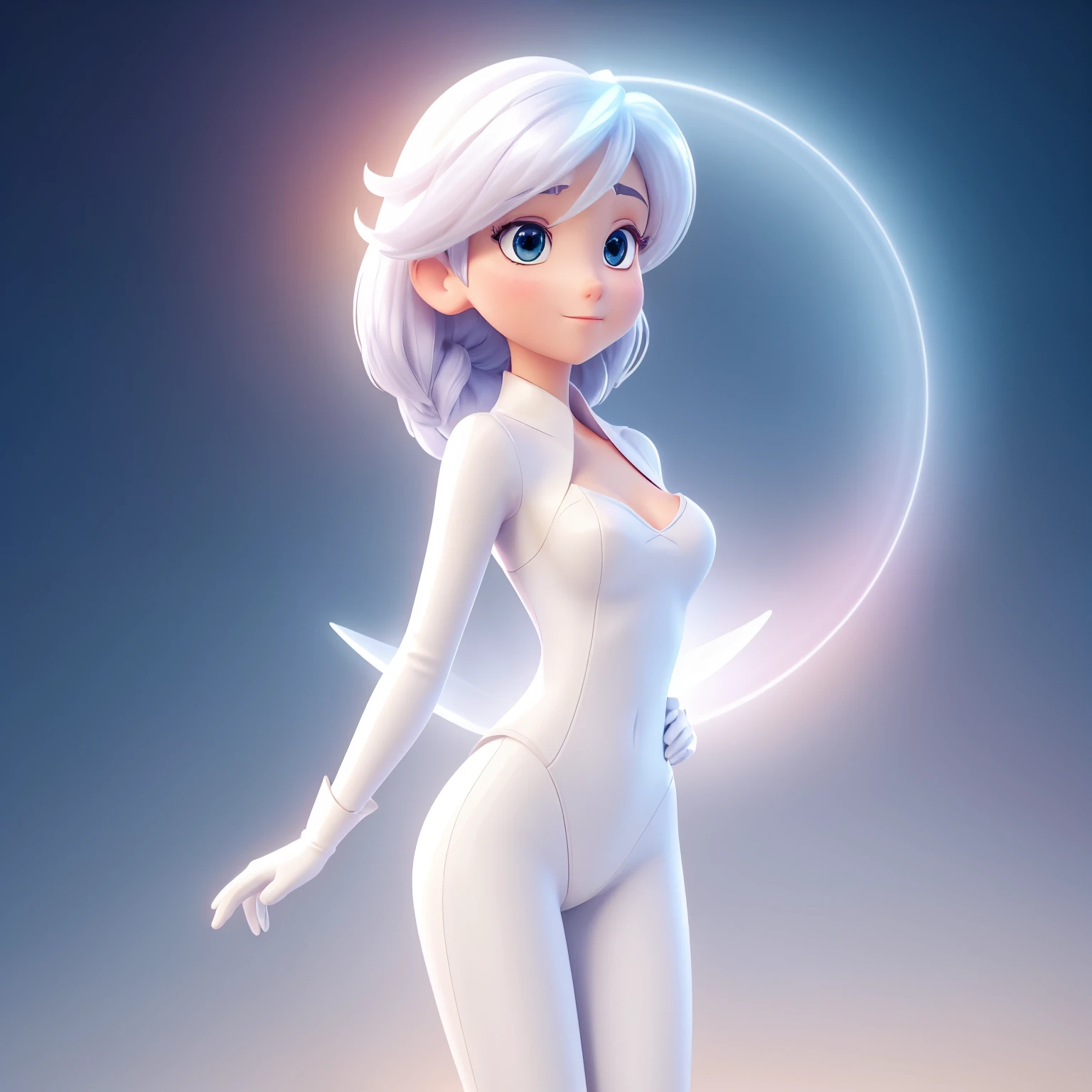 whitegloves,Sensual posture,Non-human,Disney anime style,white backgrounid,Halo,Gaussian blur