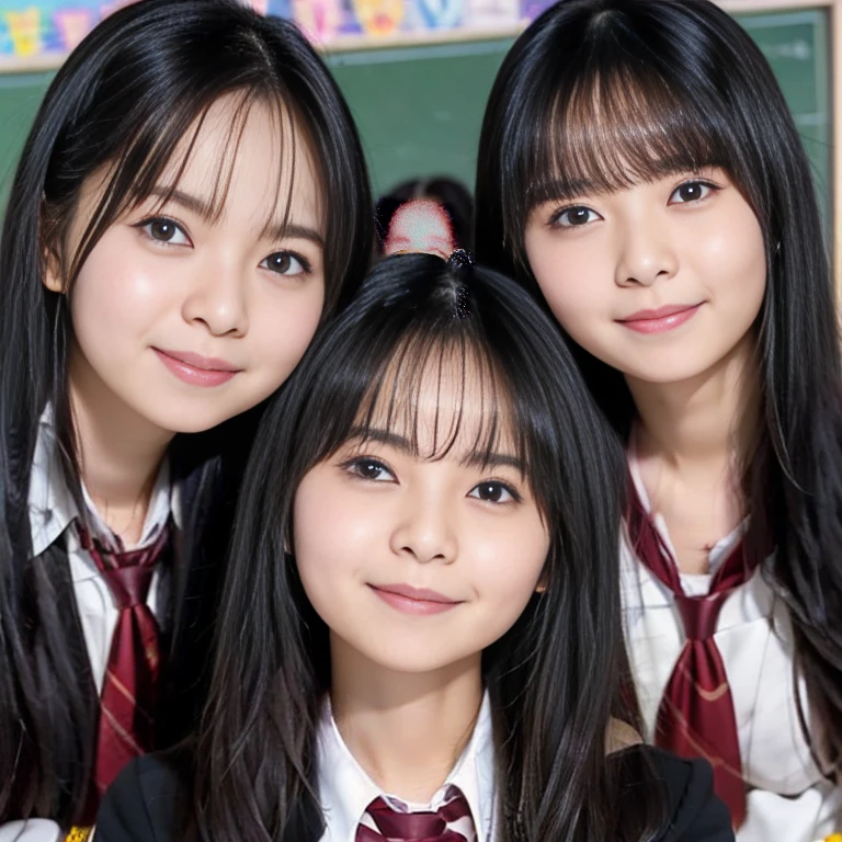 (masterpiece:1.5),(highest quality:1.5),(Highest quality:1.5),(8K:1.5),A group of elementary school girls wearing very short pink plaid skirts,Young face,smile,(Big Breasts:1.2),Very tight shirt,(Angle from below:1.3),Panty shot,Junior idol