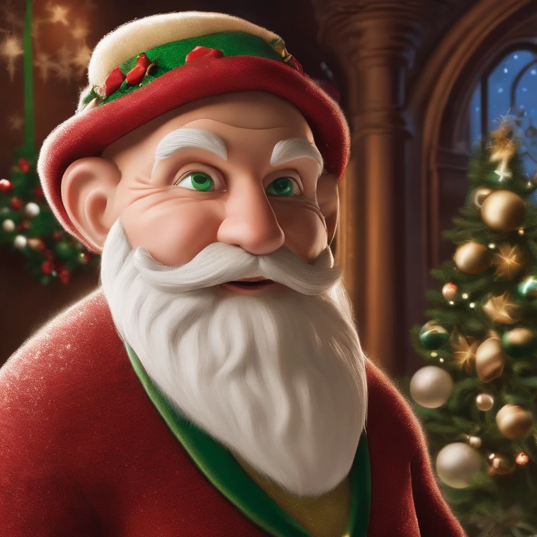 As the head elf, Elfred, presents a deceptive appearance with his small, sprightly frame, twinkling green eyes, and a constant smile under a neatly trimmed white beard. Ostensibly dedicated to managing Santa’s workshop, he is secretly the mastermind behind a massive global cocaine cartel. ,original,As the head elf, Elfred, presents a deceptive appearance with his small, sprightly frame, twinkling green eyes, and a constant smile under a neatly trimmed white beard. Ostensibly dedicated to managing Santa’s workshop, he is secretly the mastermind behind a massive global cocaine cartel. ,face,photo