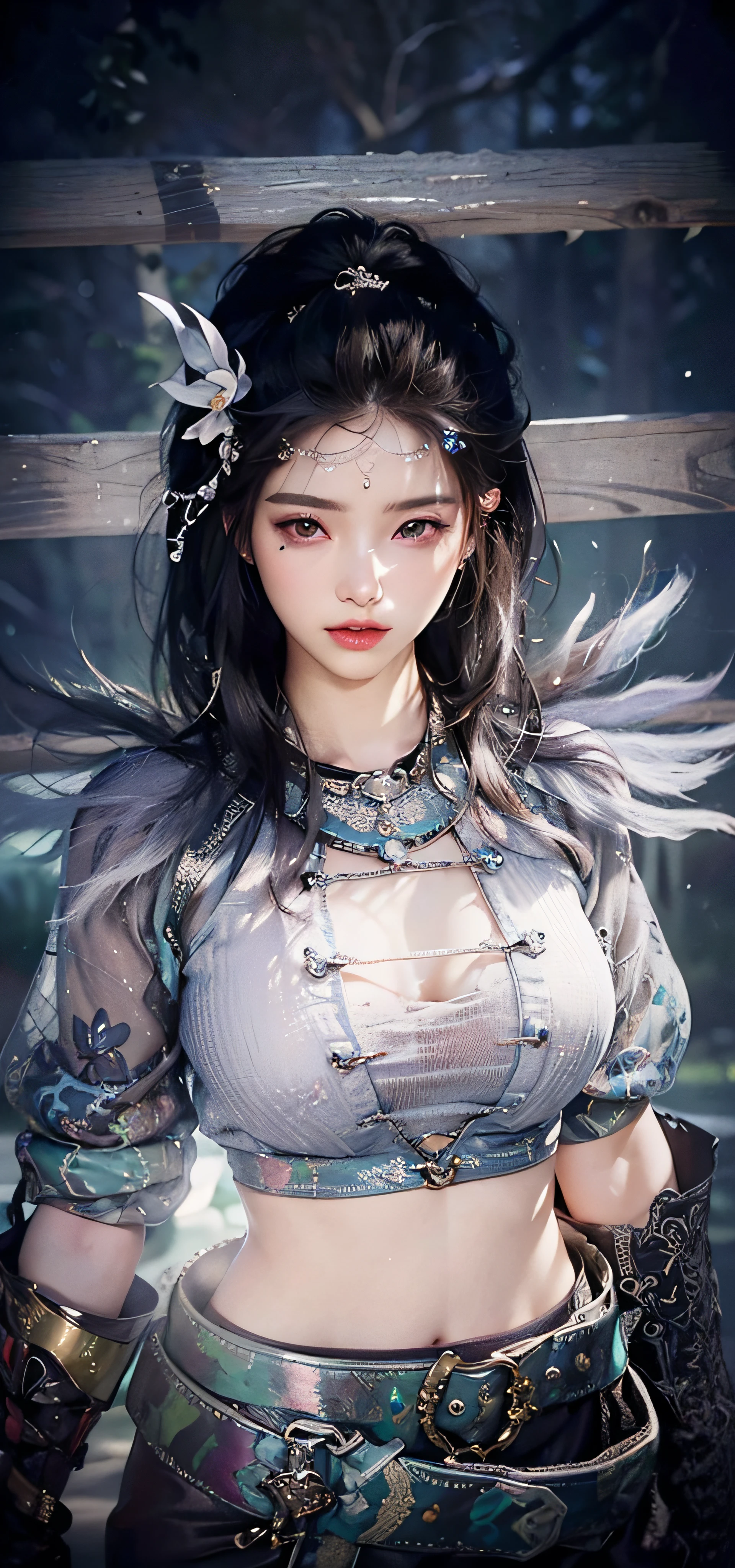 (8K, RAW photogr, realisticlying:1.25) ,( Gloss on lips, eyeslashes, gloss face, Glossy glossy skin, Best quality at best, Ultra-high sharpness, depth of fields, color difference, Caustics, Extensive lighting, naturalshadow, K-pop idol) Looking at the audience with calmness and goddess-like happiness, full bodyesbian,