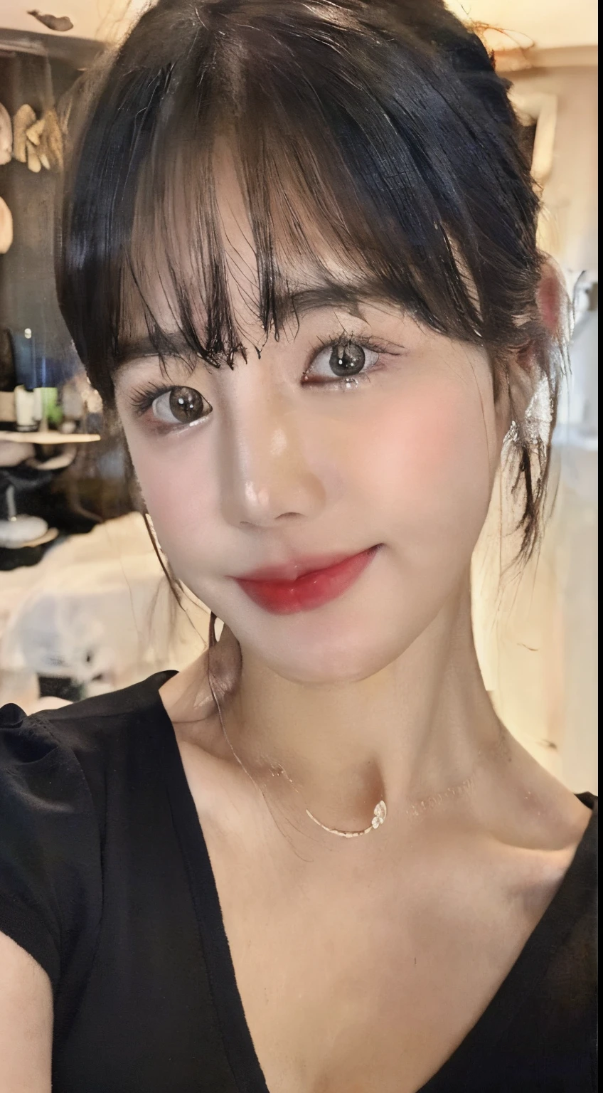 ((Best Quality, 8K, Masterpiece: 1.3)), 1girl, Slim Abs Beauty: 1.3, (Hairstyle Casual, Big Breasts: 1.2), Dress: 1.1, Super Fine Face, Delicate Eyes, Double Eyelids, Smile, Home