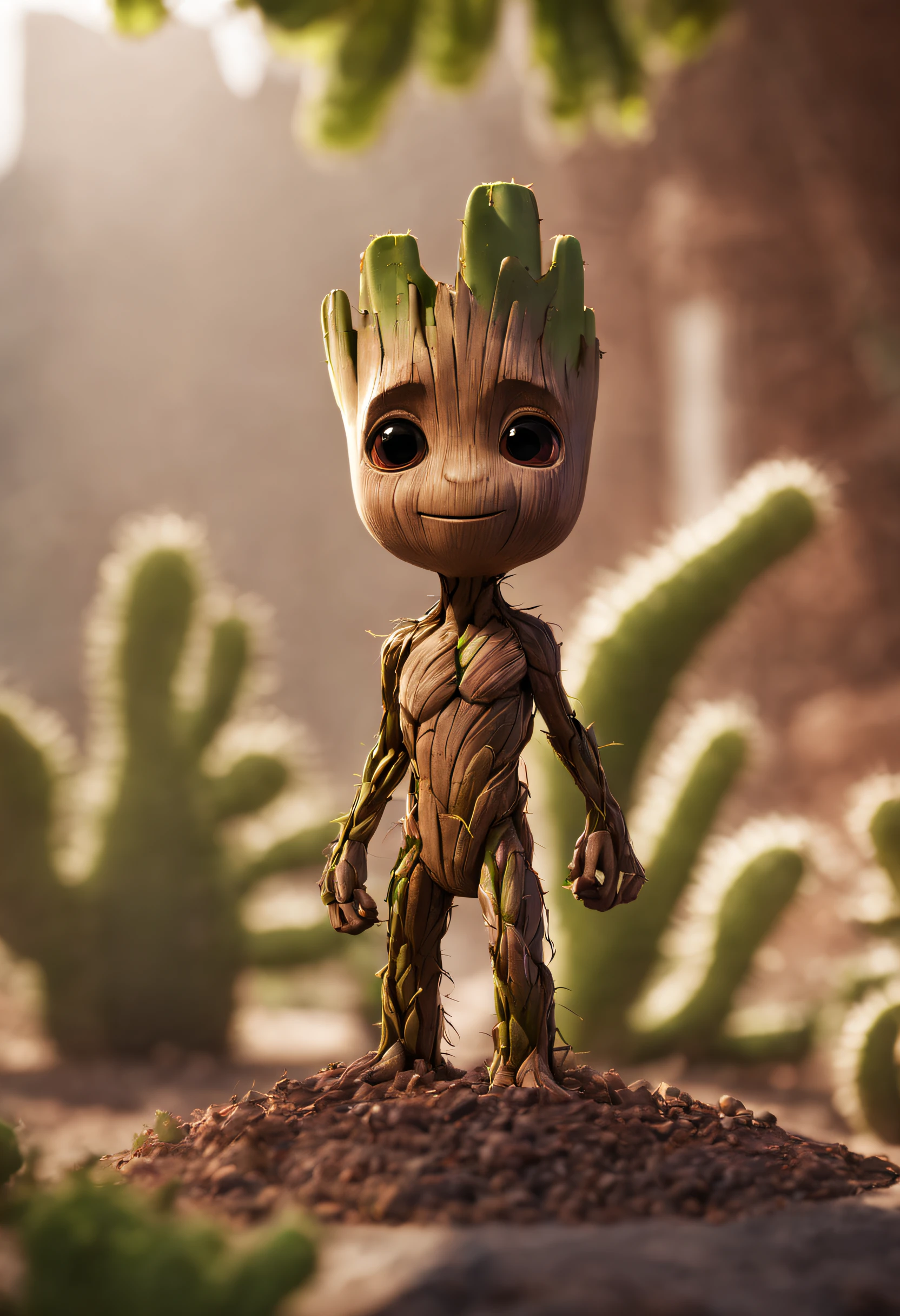 a angry Groot in street art analog photography, funny expressions , focus on eyes