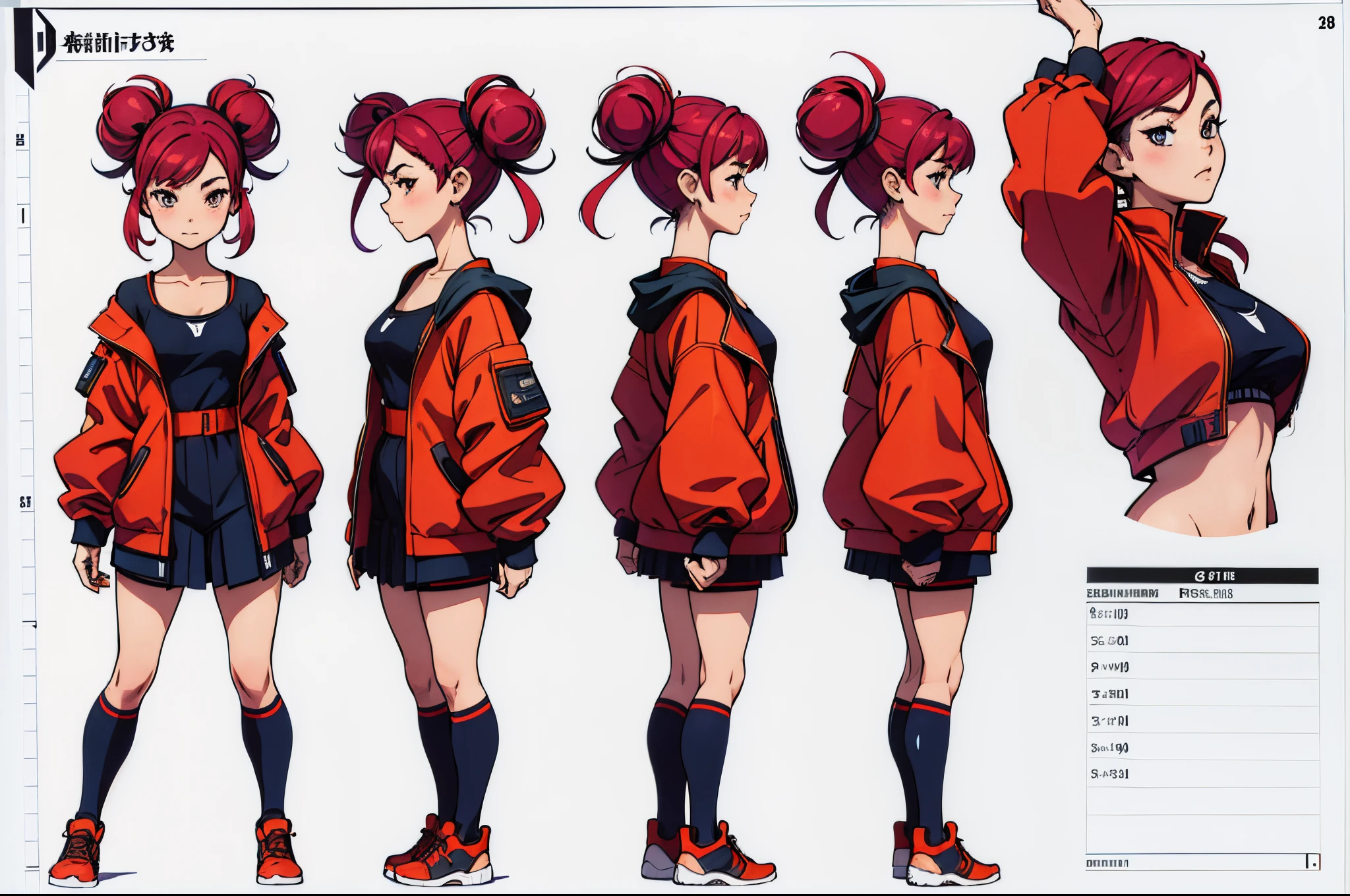 (masterpiece,best quality,absurdres,lineart:1.2),(character sheet:1.3),(same face:1.1),1girl,jump poses,run poses,side view,cyberpunk style,white background