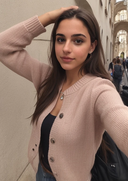 Una selfie de una mujer joven y bonita, Taken with iPhone camera