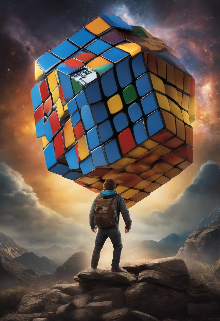 A photo of a vintage Rubik's Cube.,Ready Player One,Appearance-wise, Halliday is often described as having a gangly frame, with messy hair, and typically dressed in a vintage style that echoes his obsession with the past. In his digital avatar form, known as Anorak, he appears as a powerful wizard, embodying the idealized version of himself within the virtual universe he created.